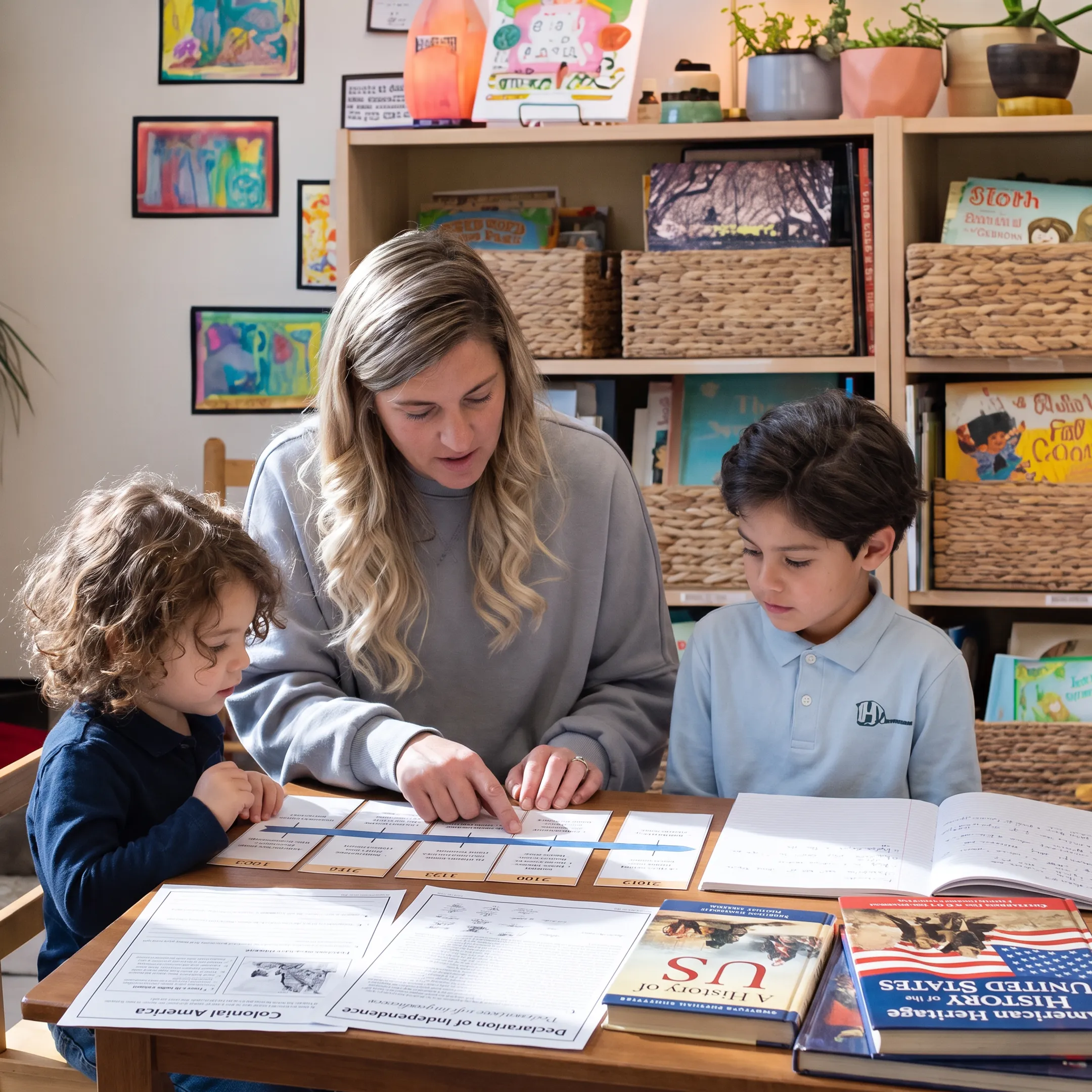 Homeschool family using history curriculum resources