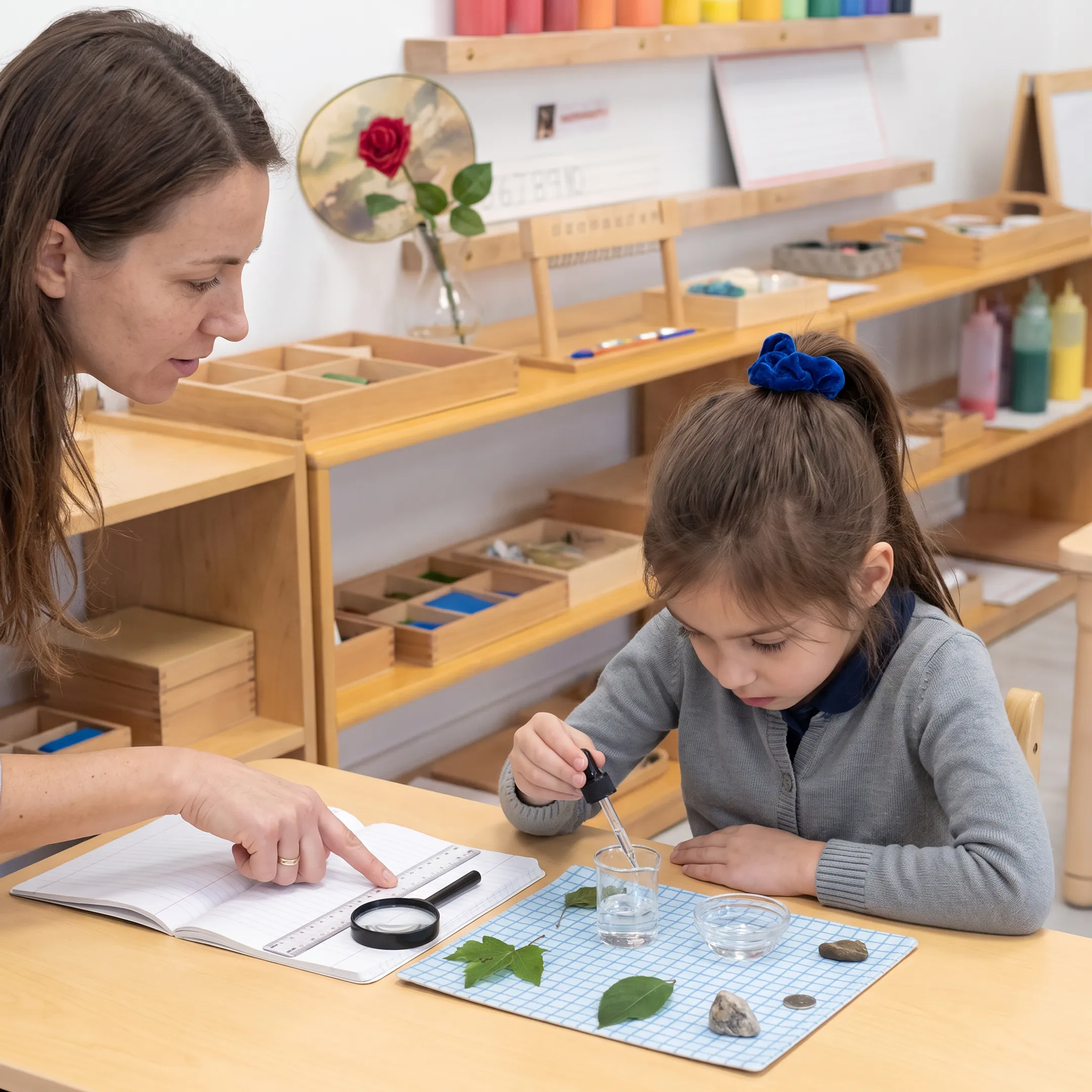 Parent and child conducting a simple home science experiment