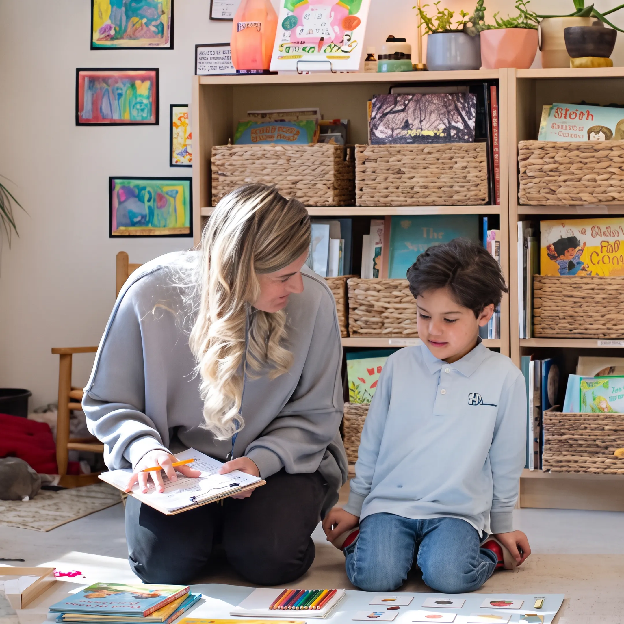 Homeschool parent preparing a hands-on lesson