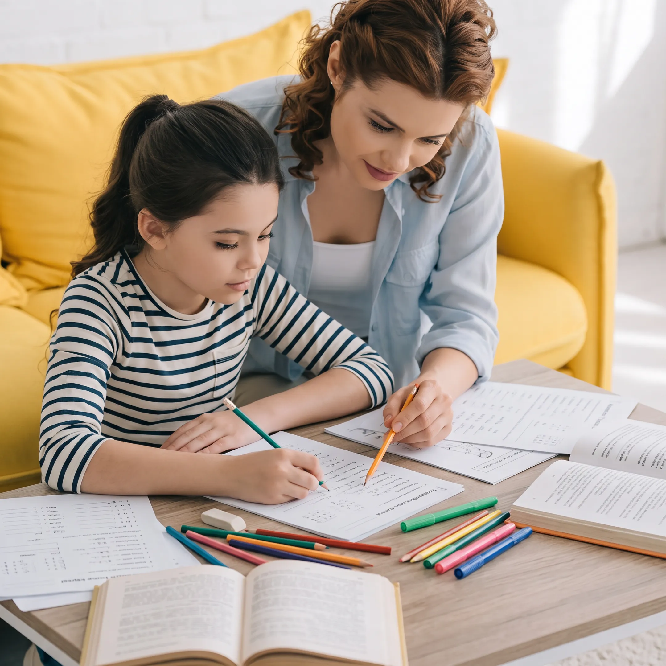 Child completing an integrated homeschool activity