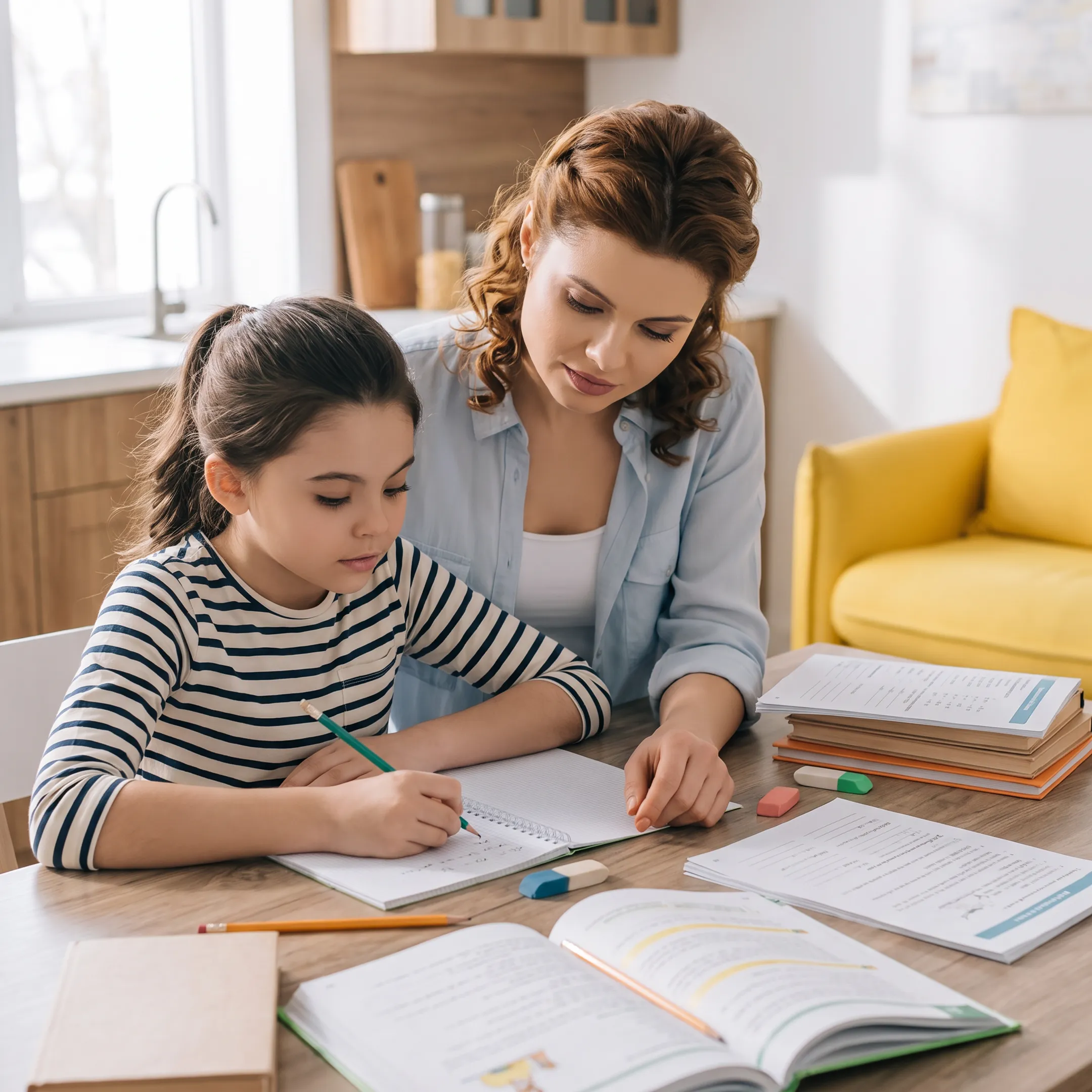 Parent and child exploring a structured homeschool lesson at home