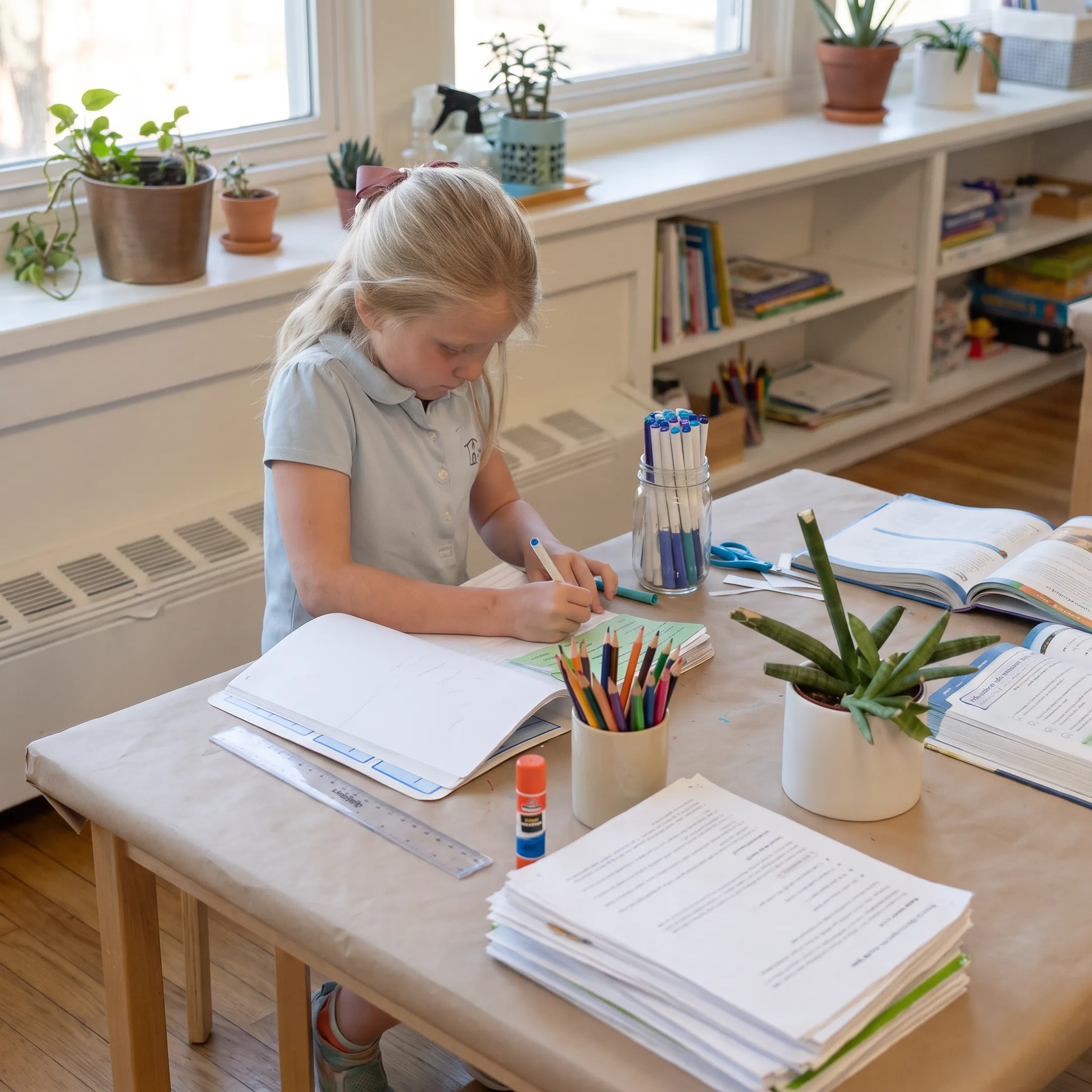 Child engaging with hands-on educational materials