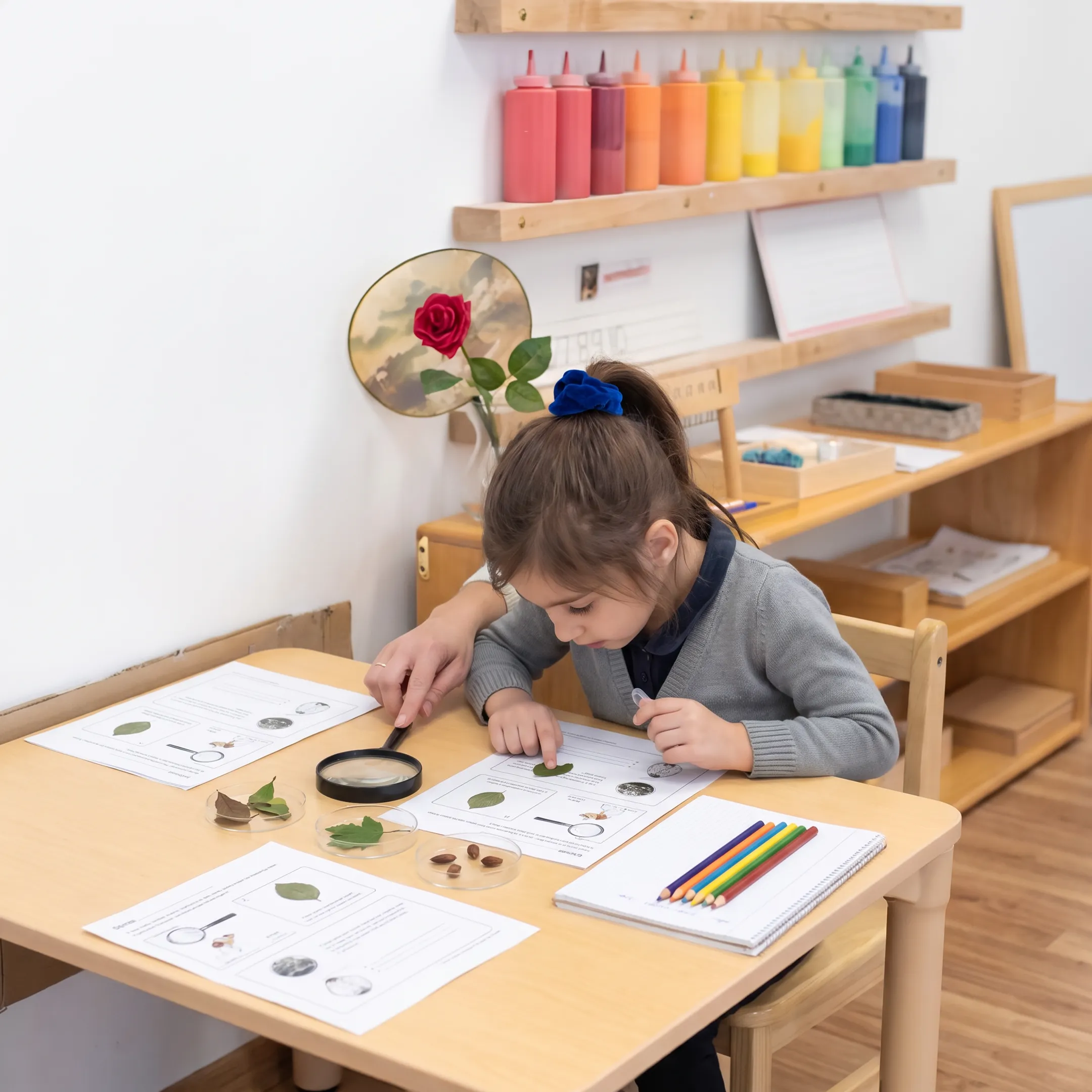 Child conducting a STEM learning activity at home