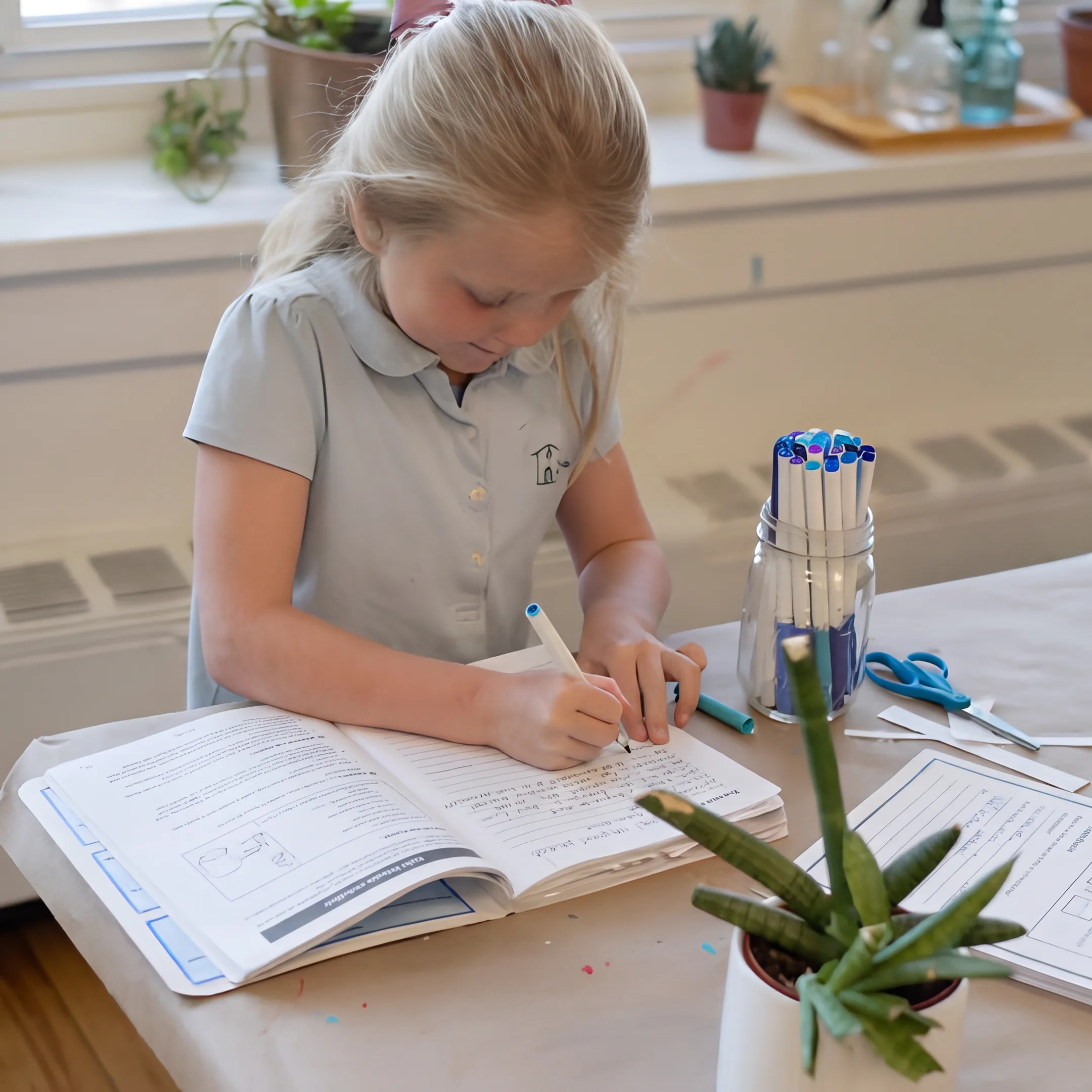 Homeschool curriculum and progress materials arranged for family planning