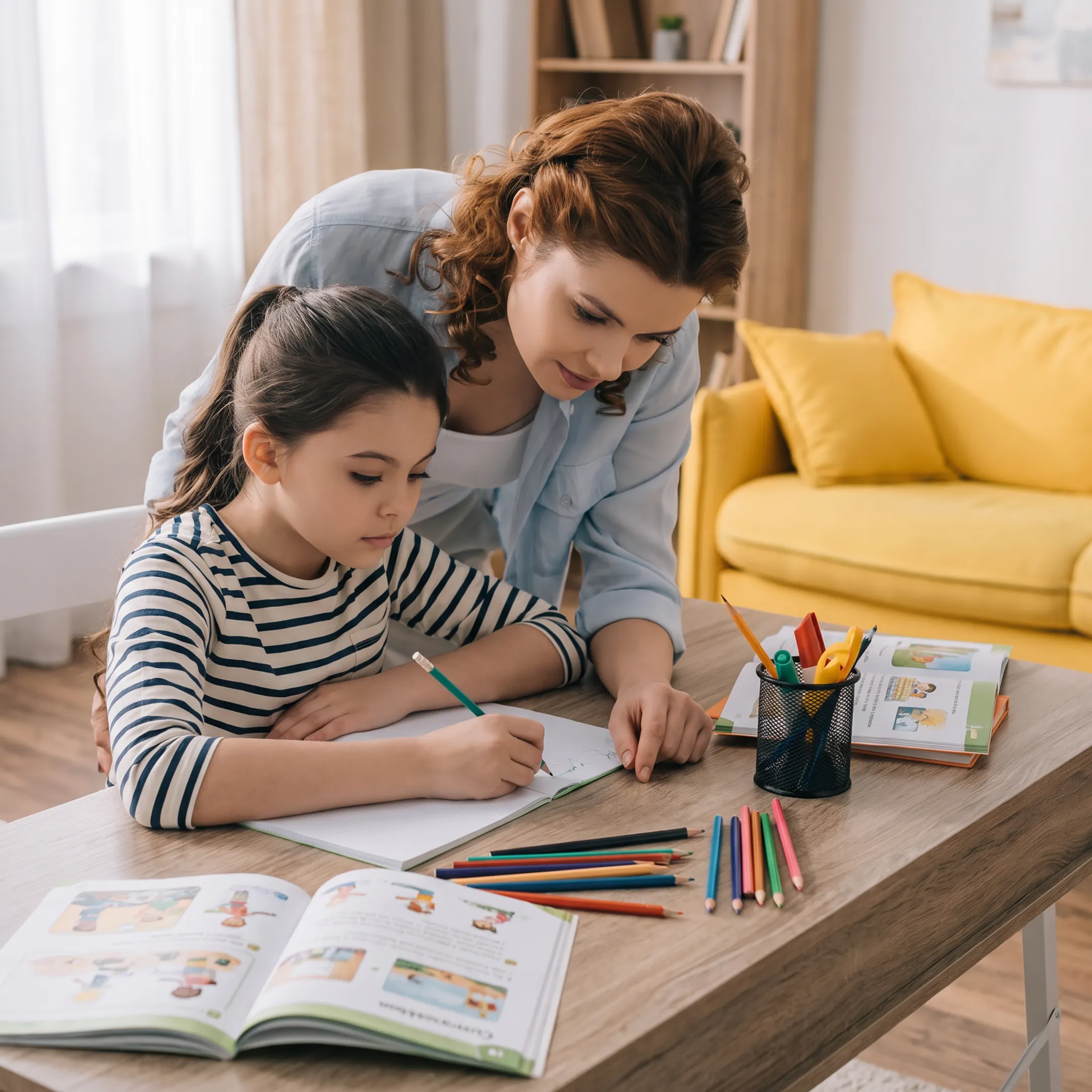 Child completing an integrated homeschool activity