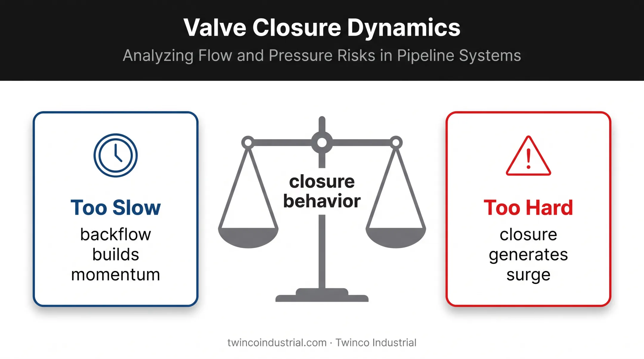 Check valve closure speed and pressure surge risk comparison