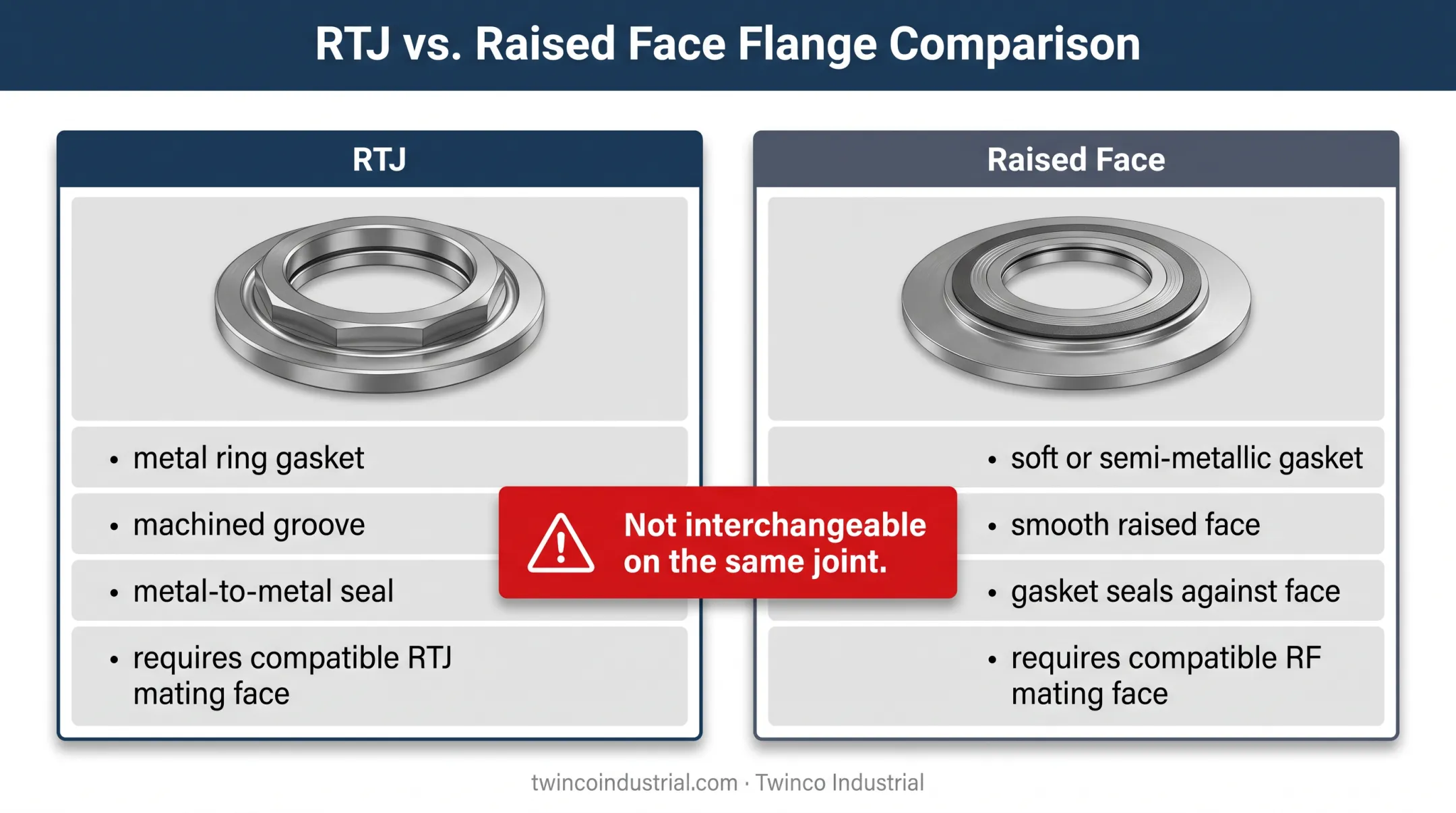 RTJ versus raised face flange sealing system comparison