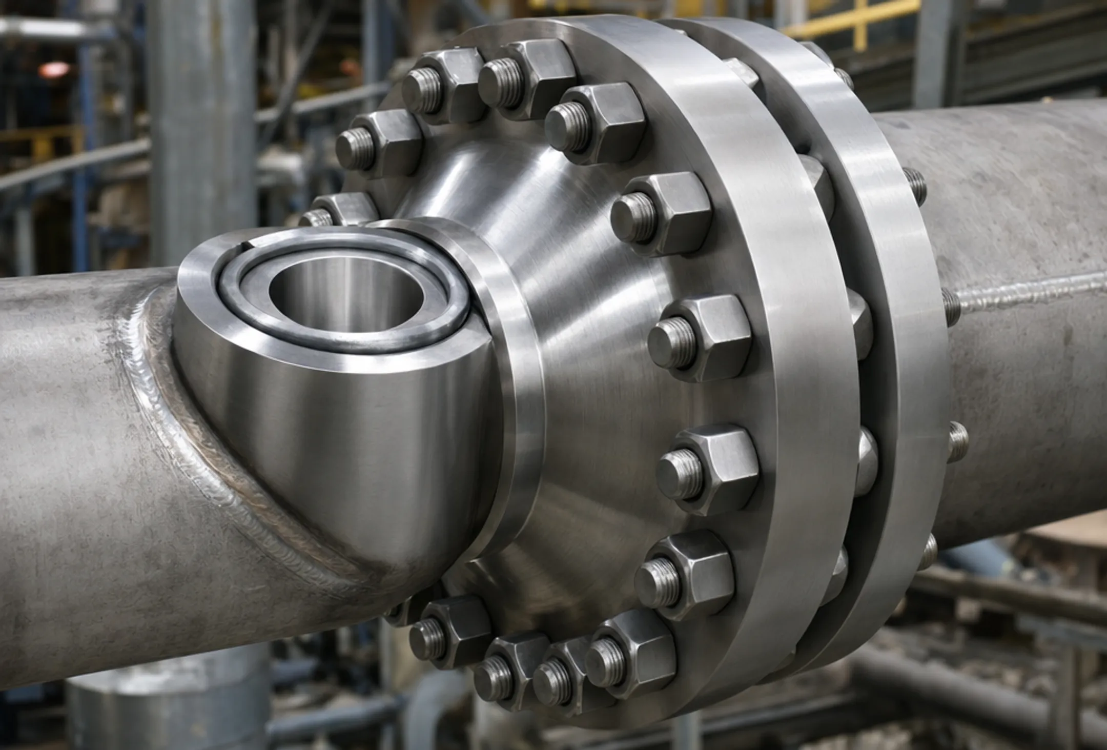 High-pressure integral flange with pressure-energized ring joint gasket