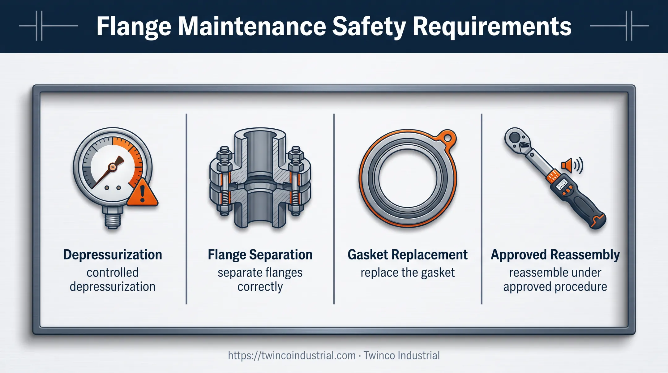 Four line blank installation safety requirements for positive isolation