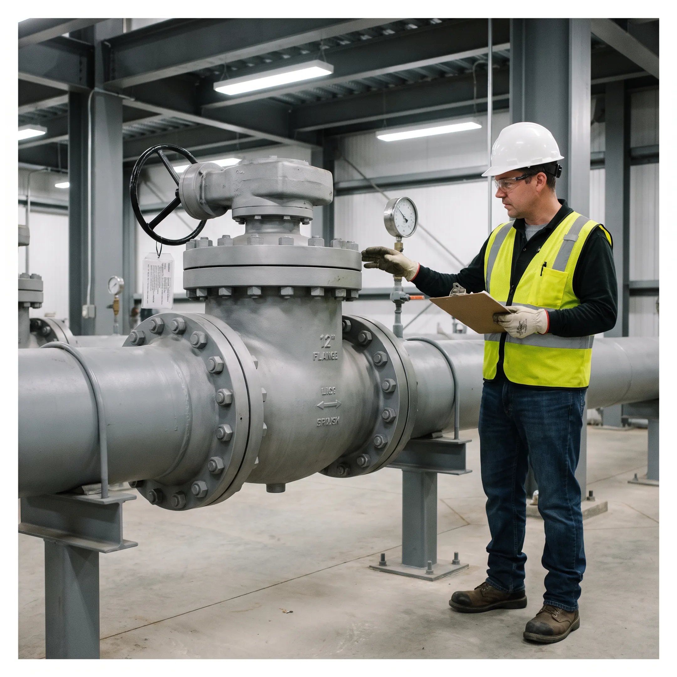 Power generation piping with industrial valves