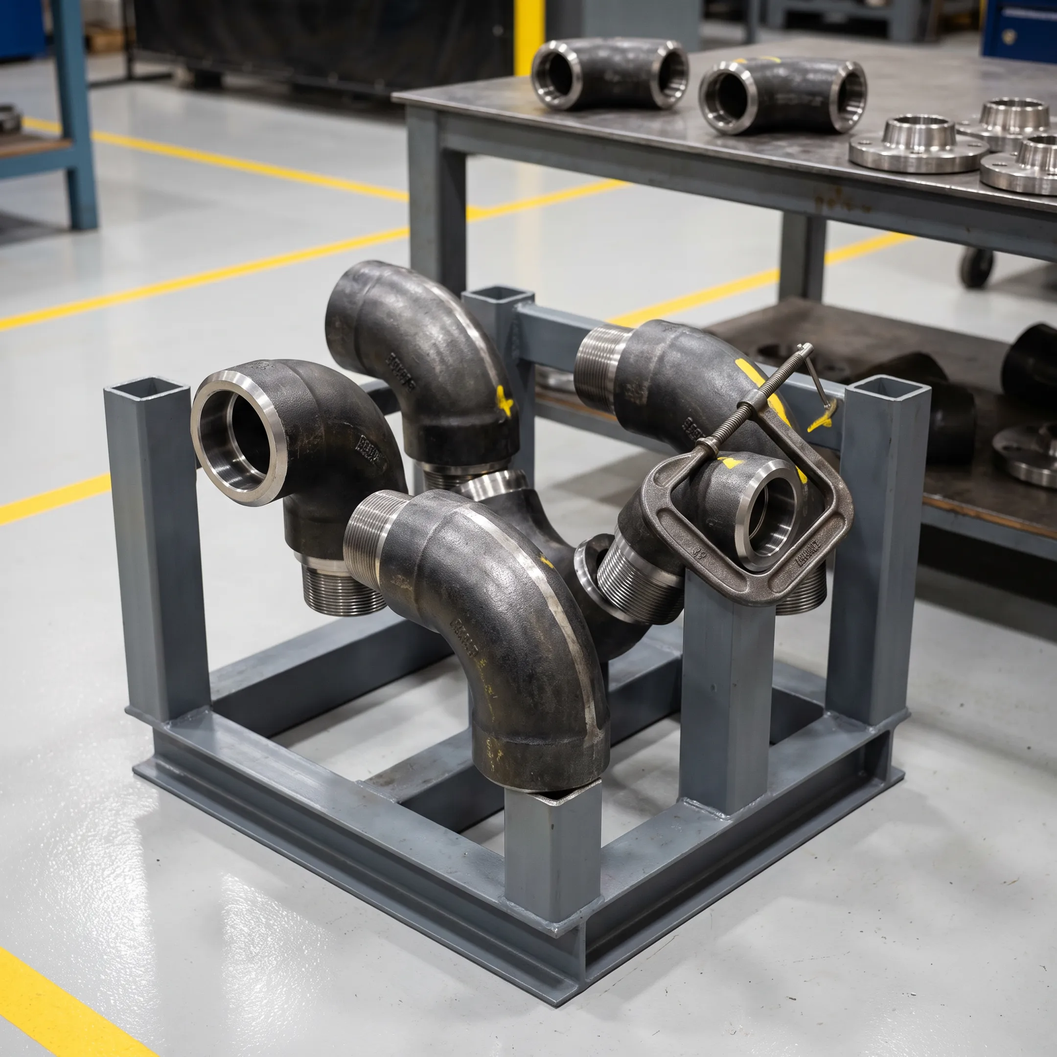 Forged elbows on skid assemblies
