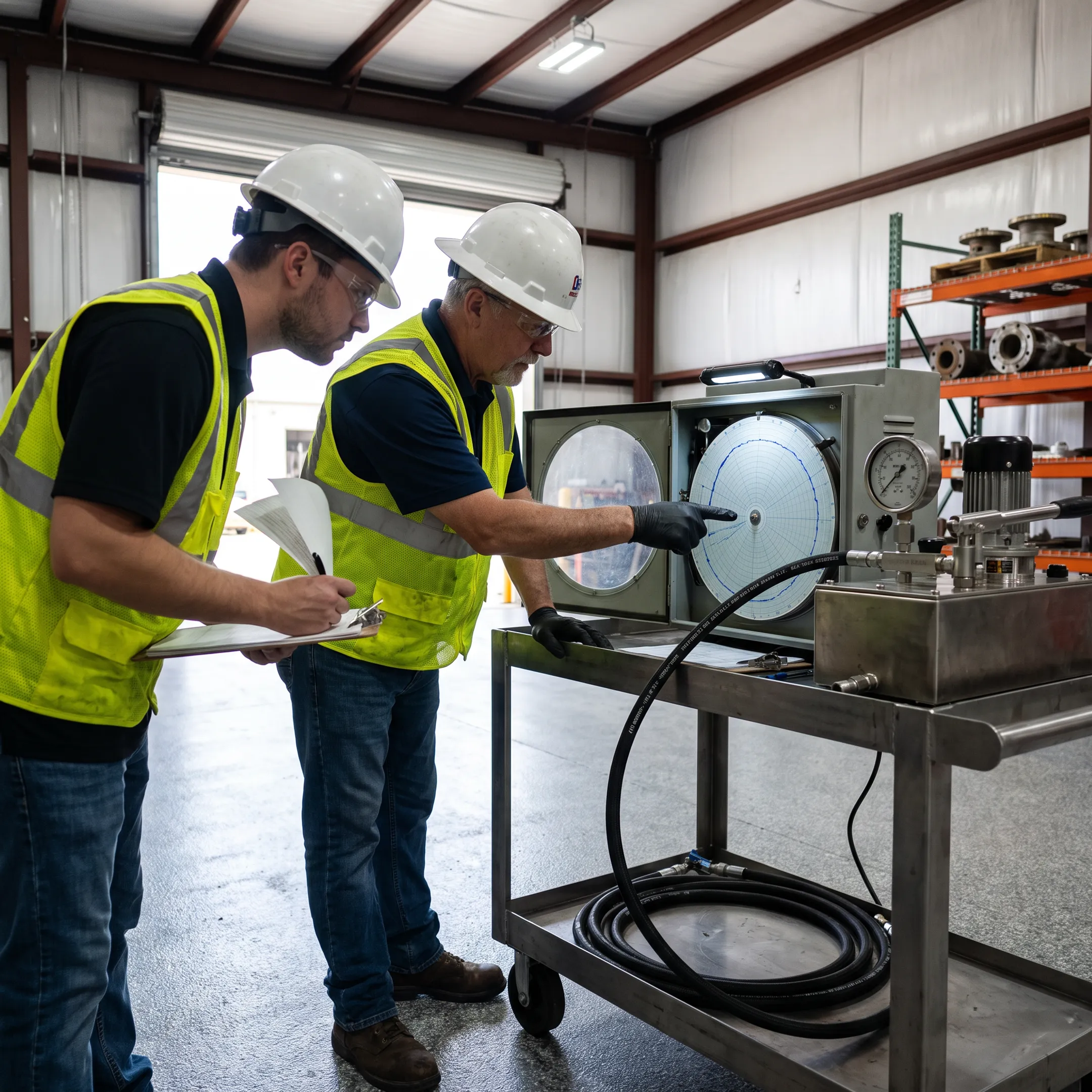 Pressure validation using strip chart recorder