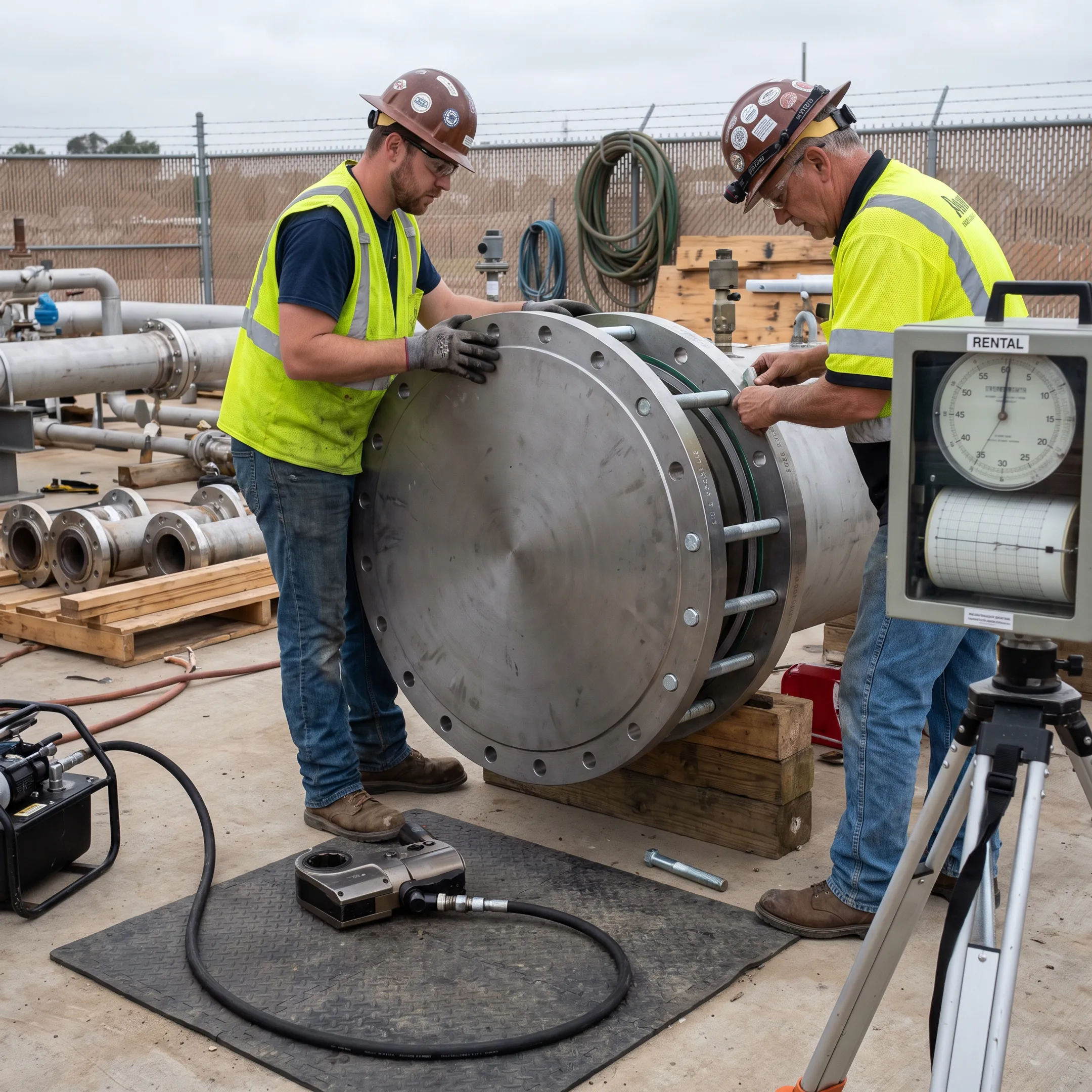 Hydrostatic testing blind flange application