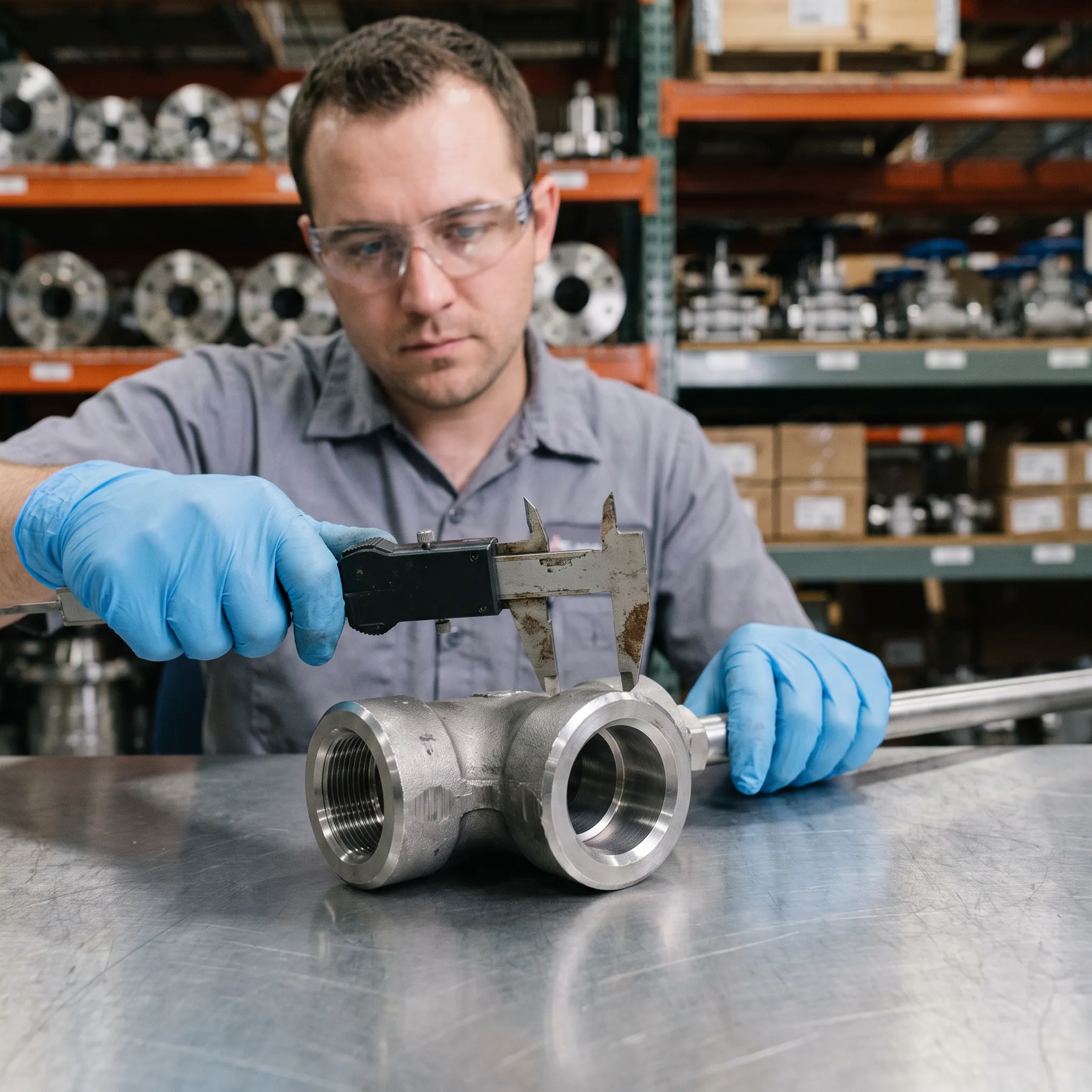 Instrumentation piping with socket weld tee fitting