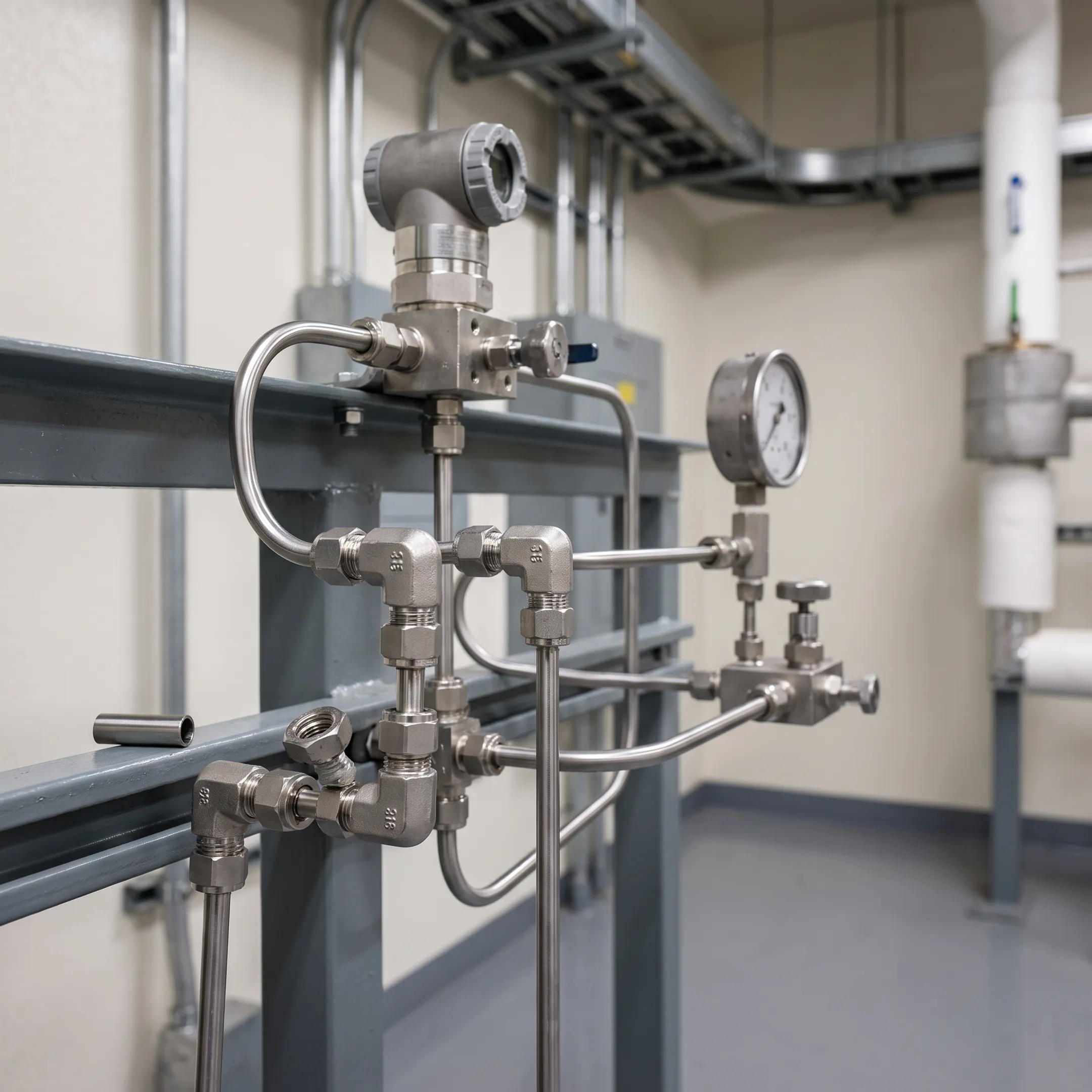 Elbow fittings in instrumentation systems