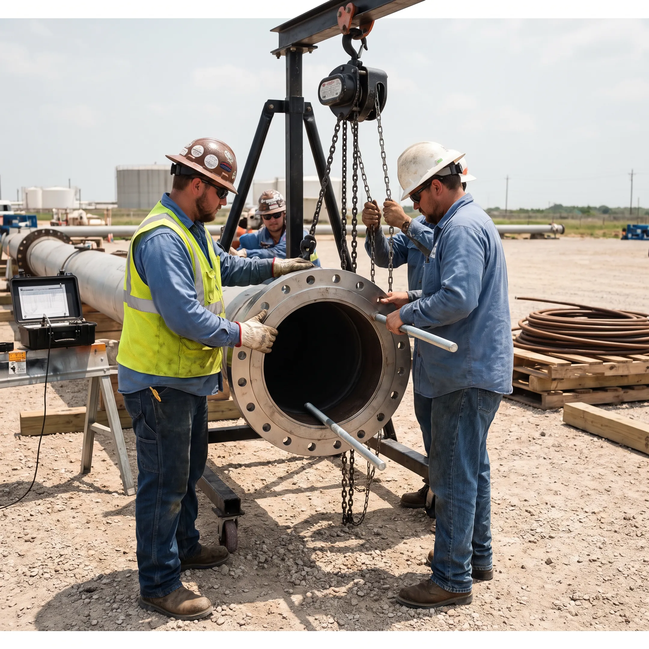 Pipeline flange installation