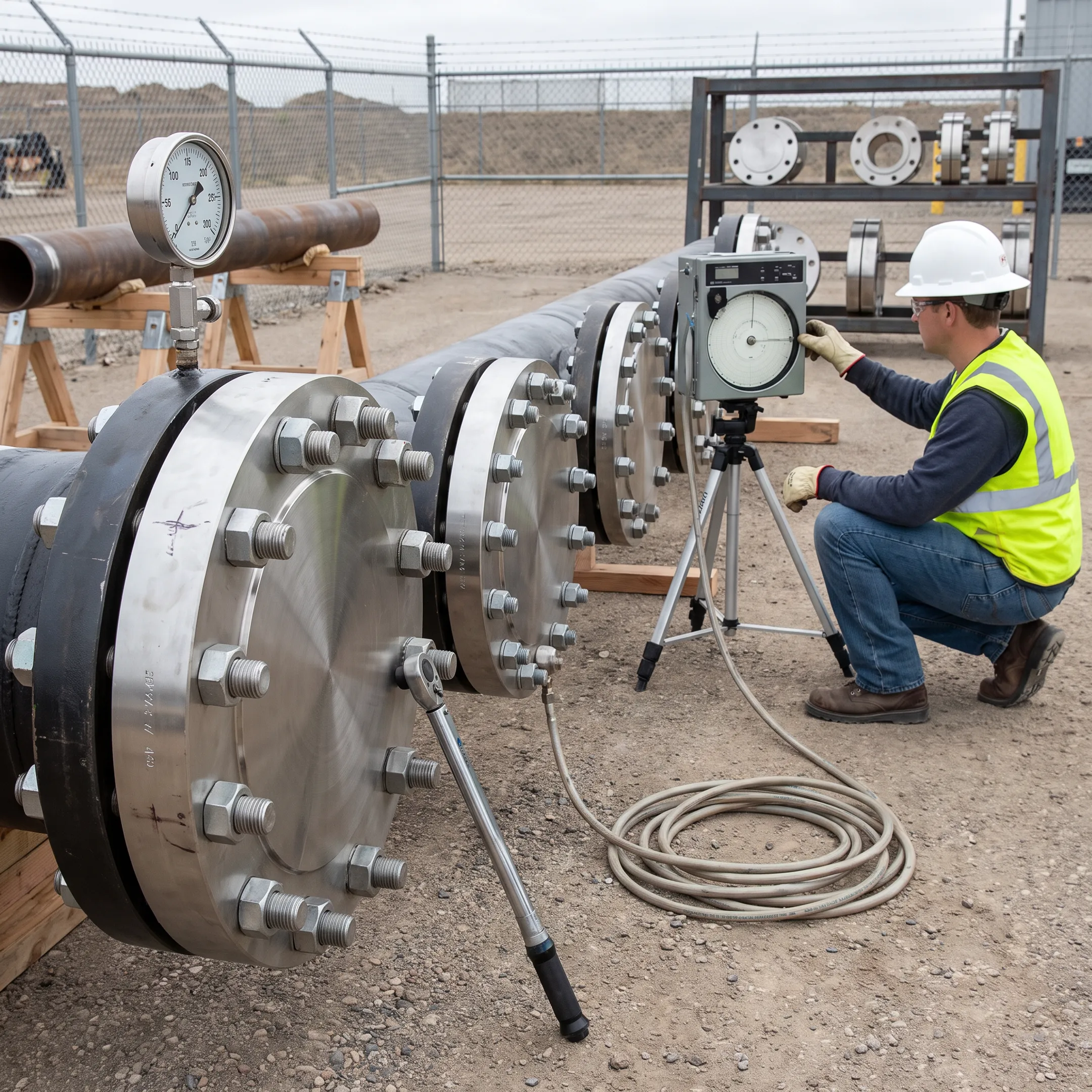 Hydrostatic testing flanges