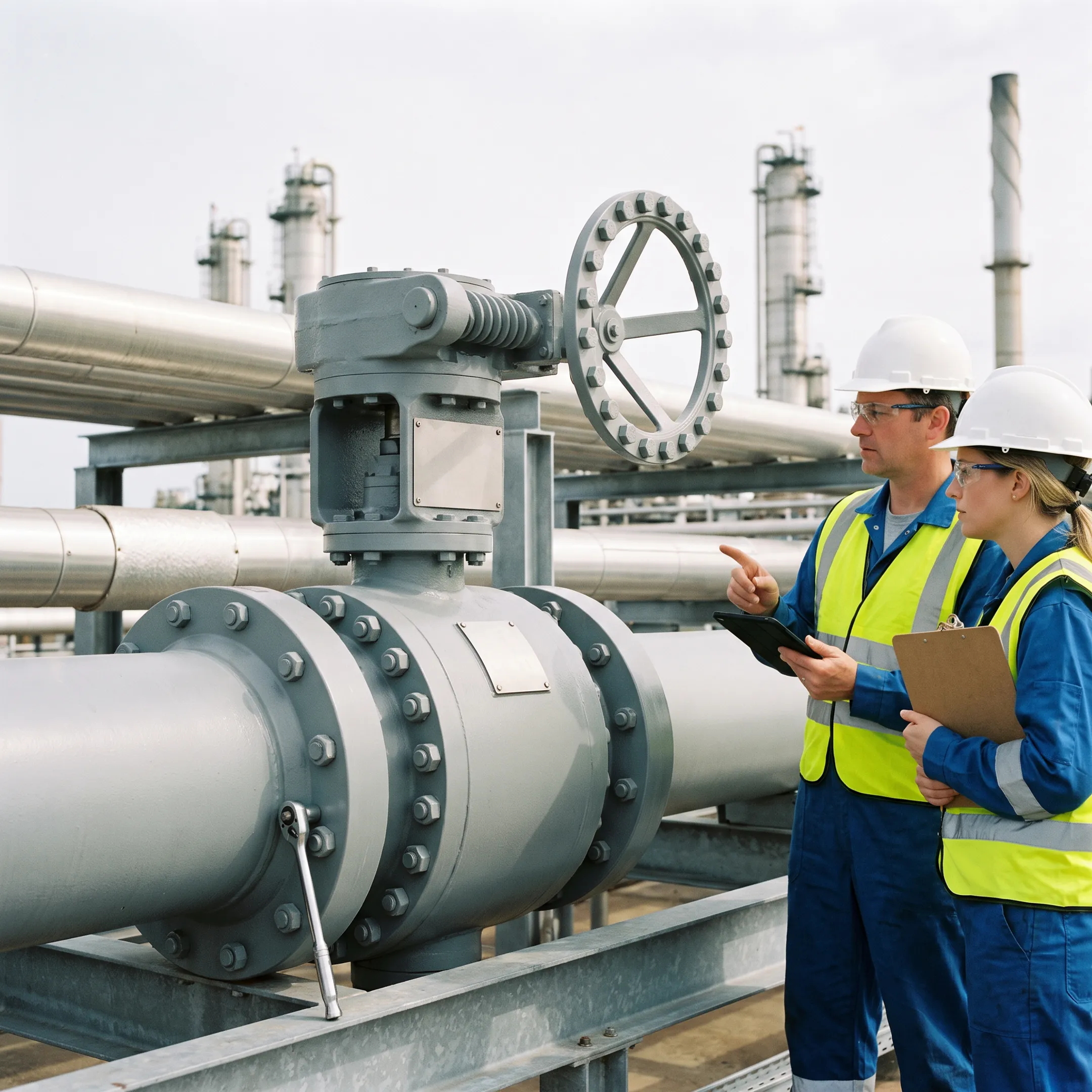 Butterfly valves in a petrochemical facility