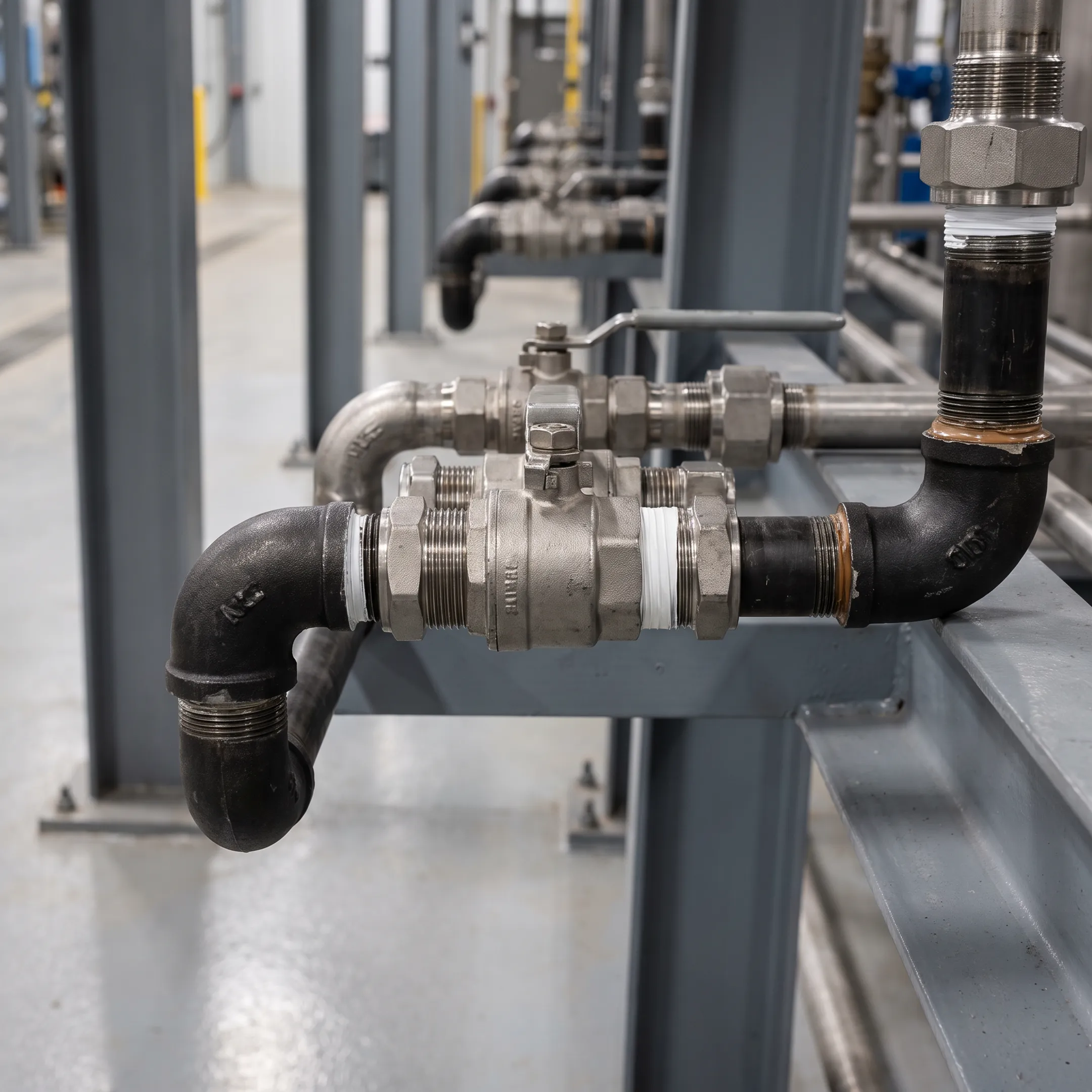 Process piping with small bore threaded fittings