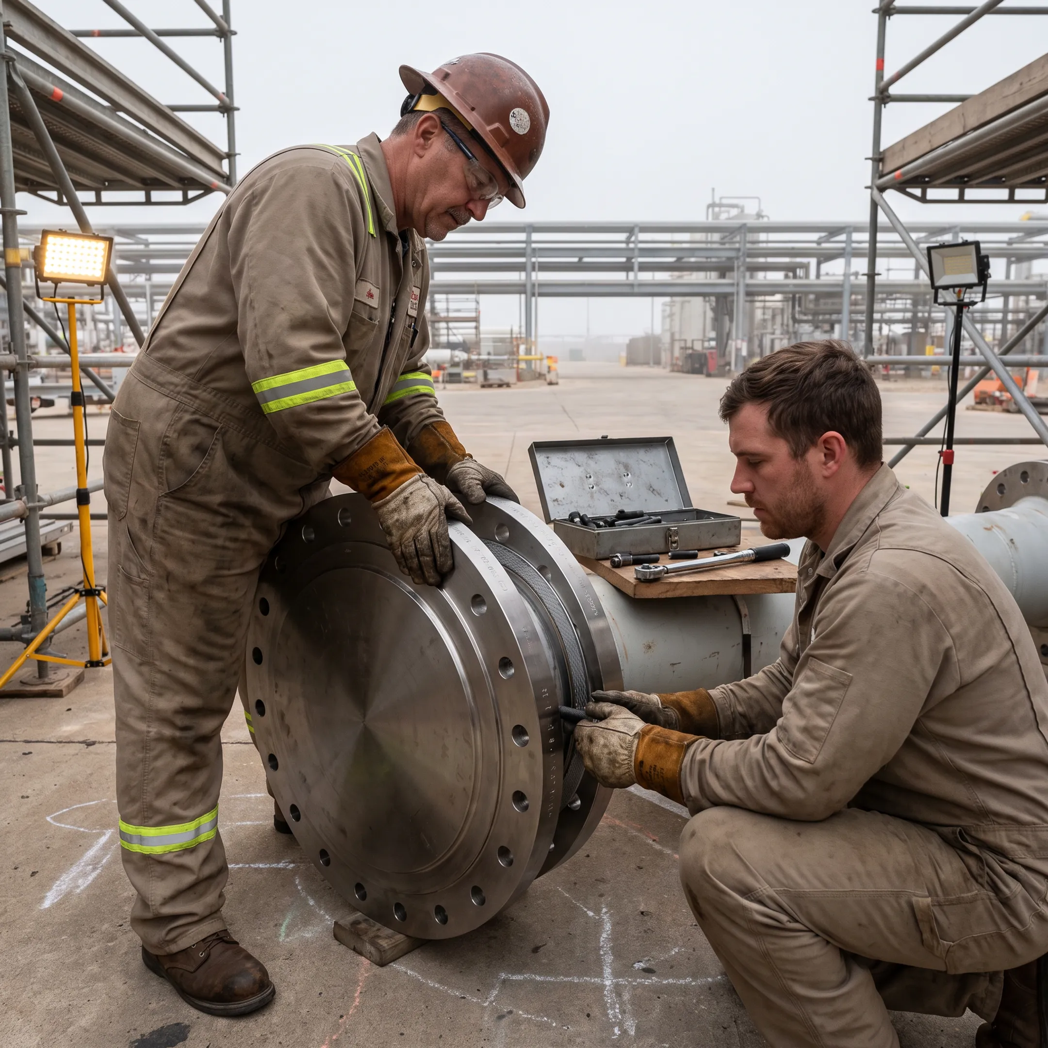 Blind flanges for manufacturing maintenance