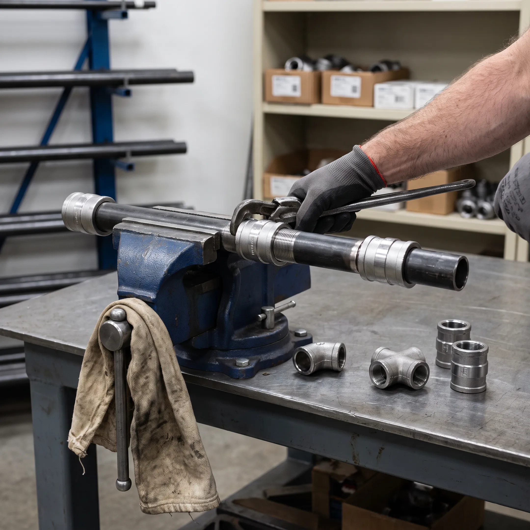 Industrial fabrication with socket weld coupling