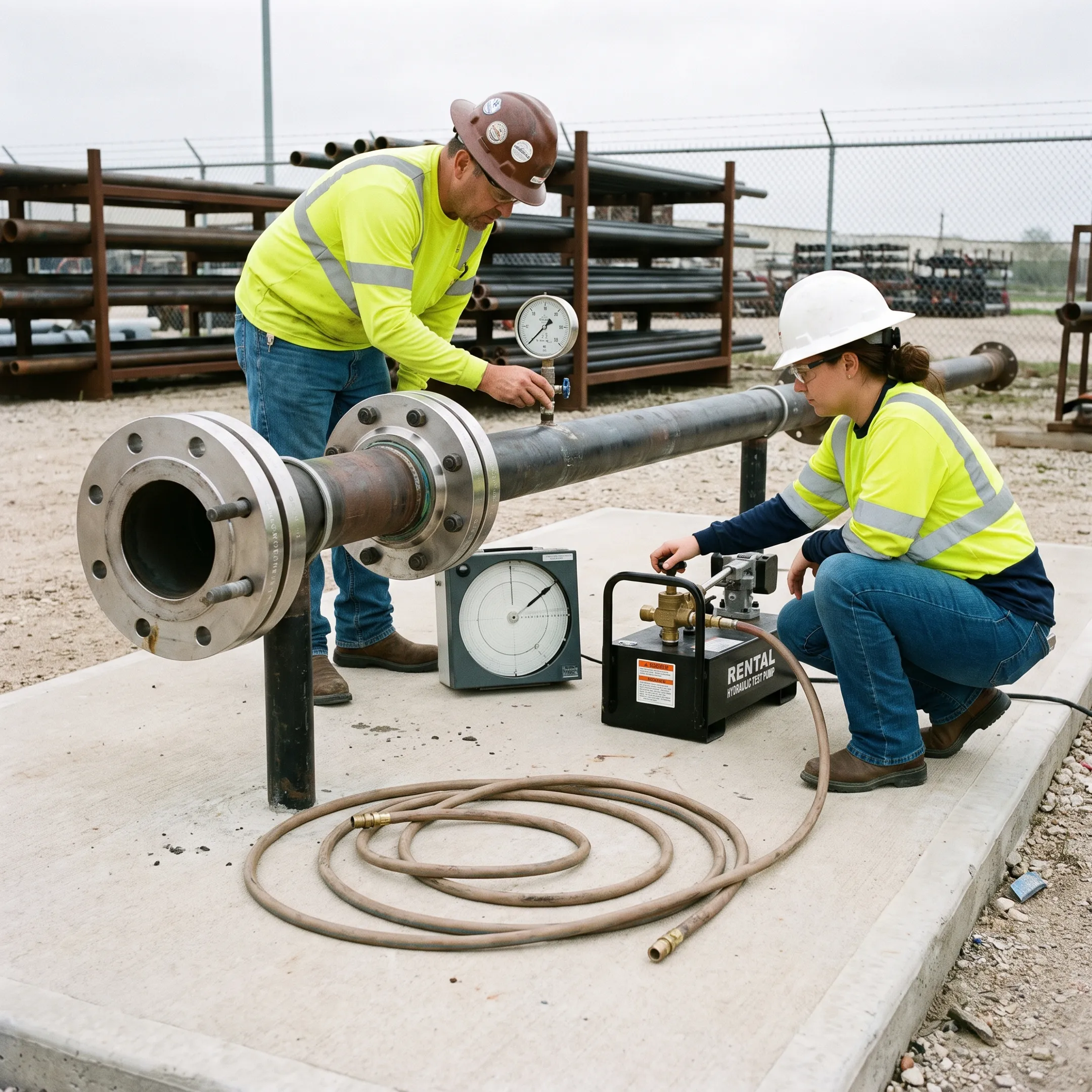 Hydrostatic testing with RF slip-on flanges