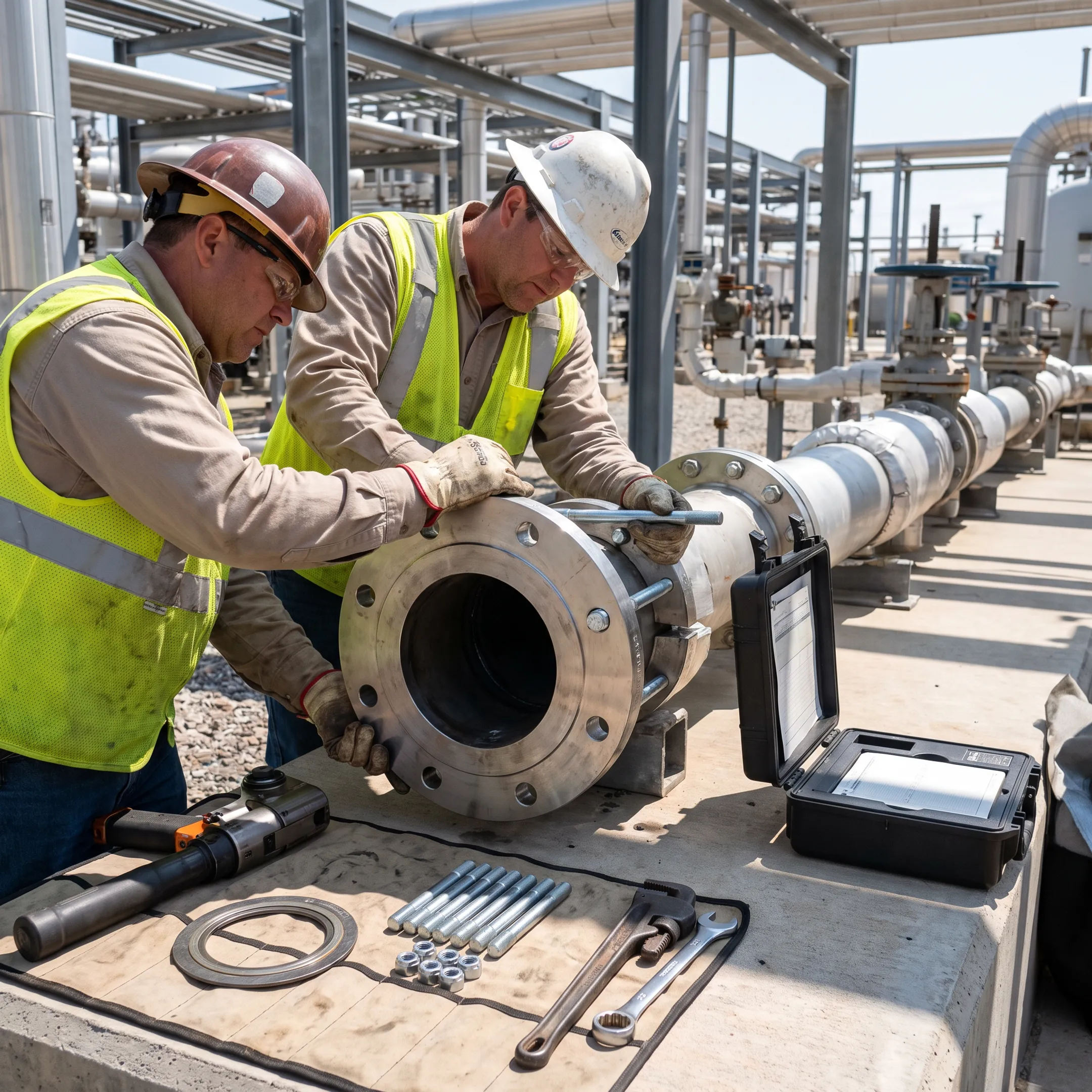 Manufacturing maintenance with RF slip-on flanges