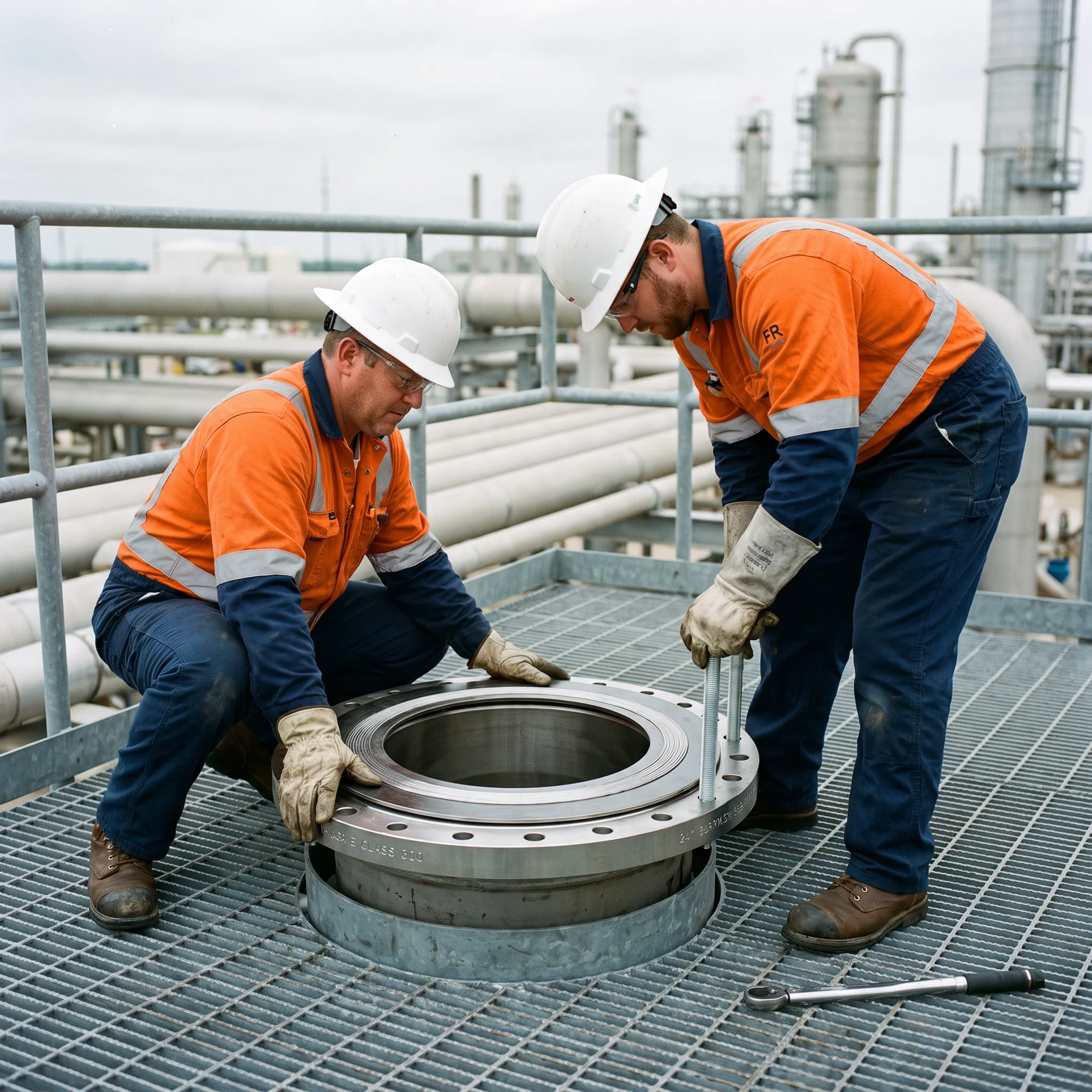 Oil and gas pipe flange gasket application