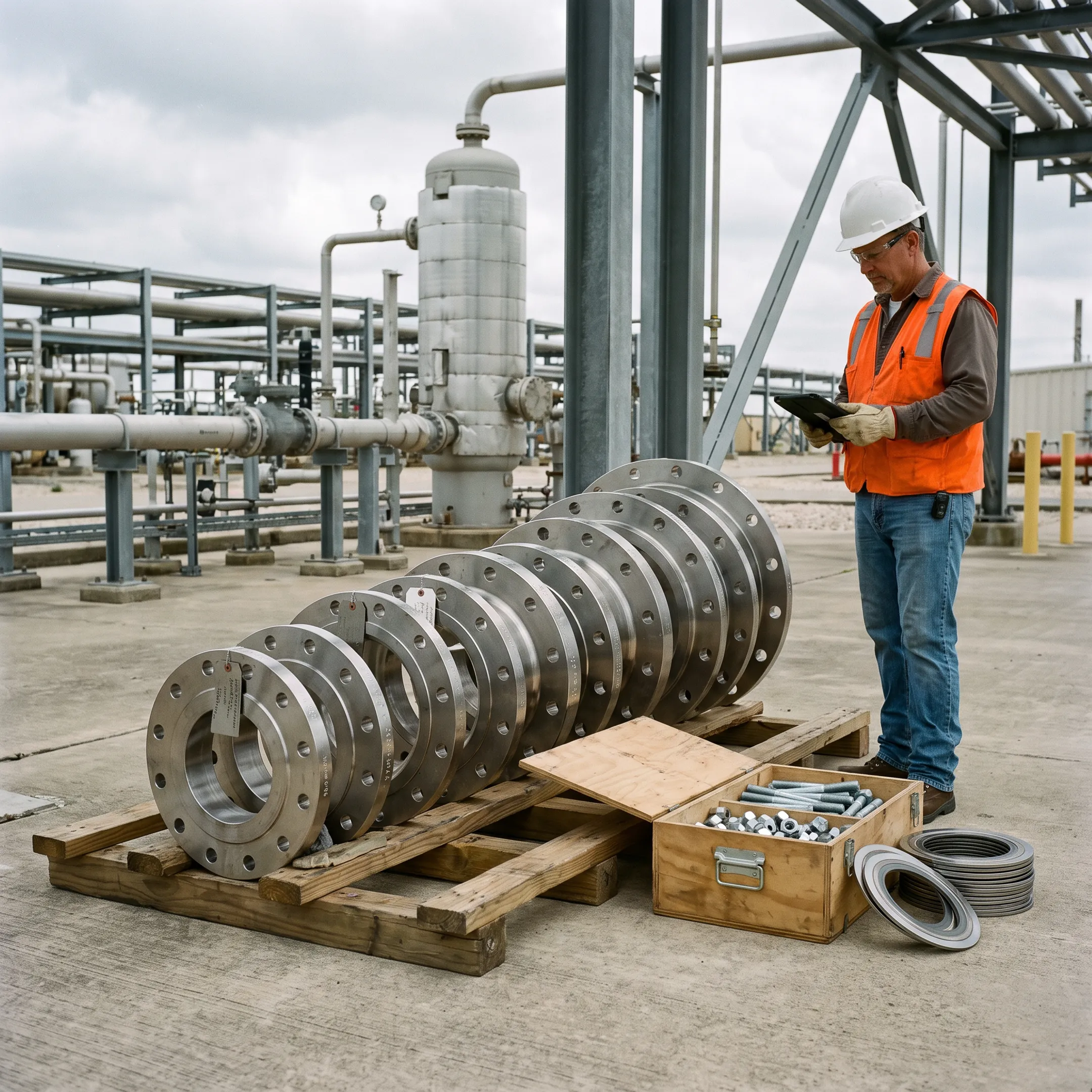 Petrochemical project piping flanges