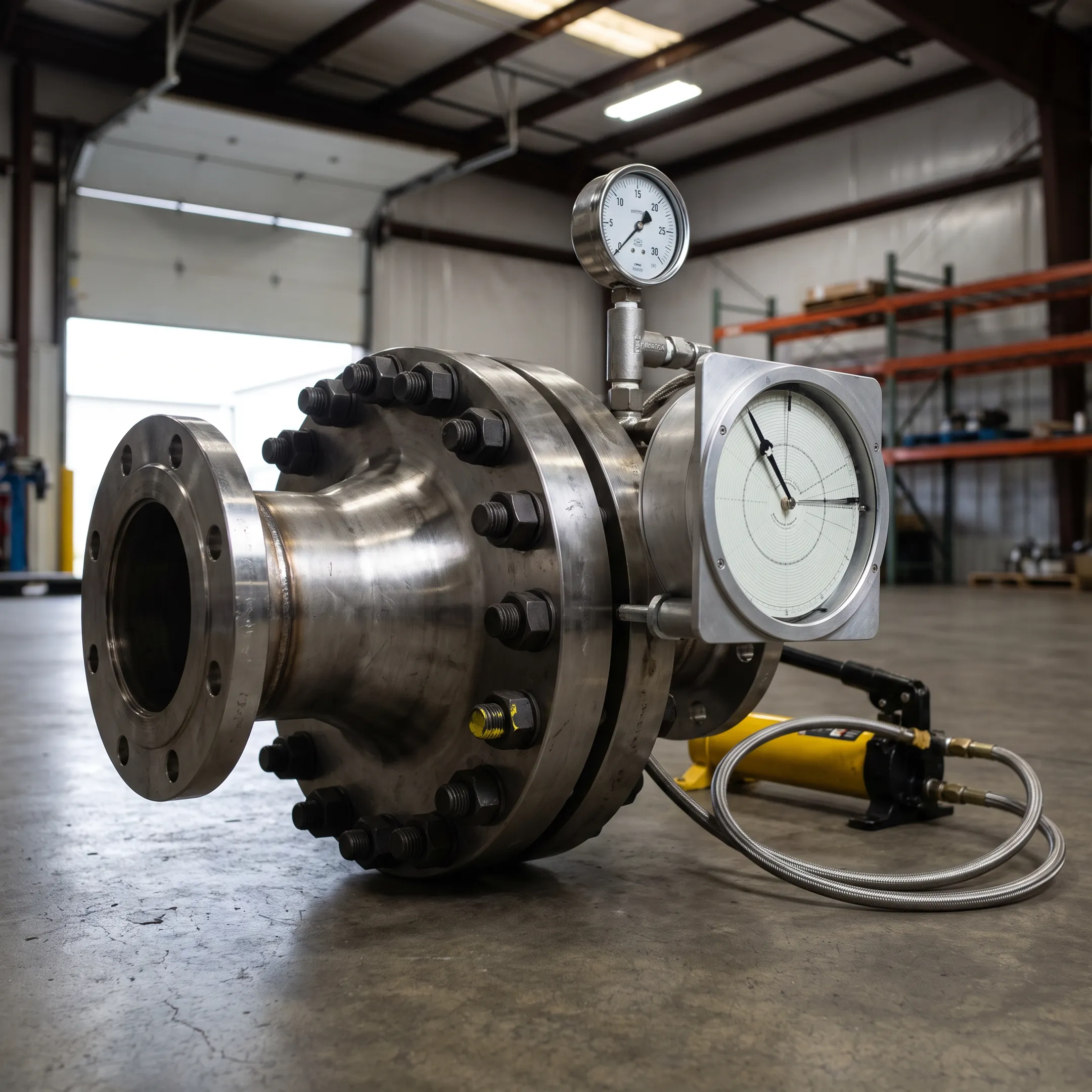 Hydrostatic testing flange equipment