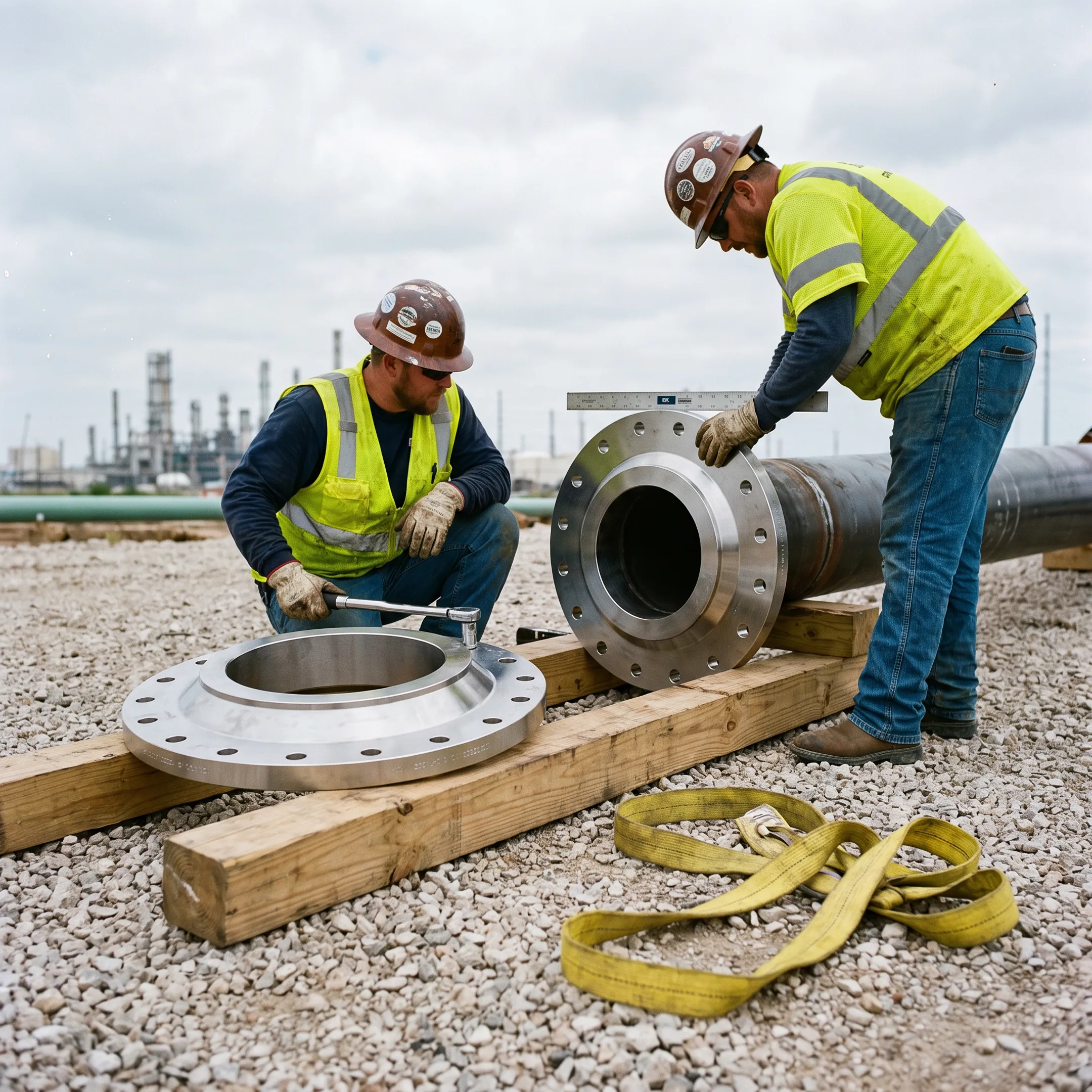 Pipeline applications using stainless steel slip-on flanges
