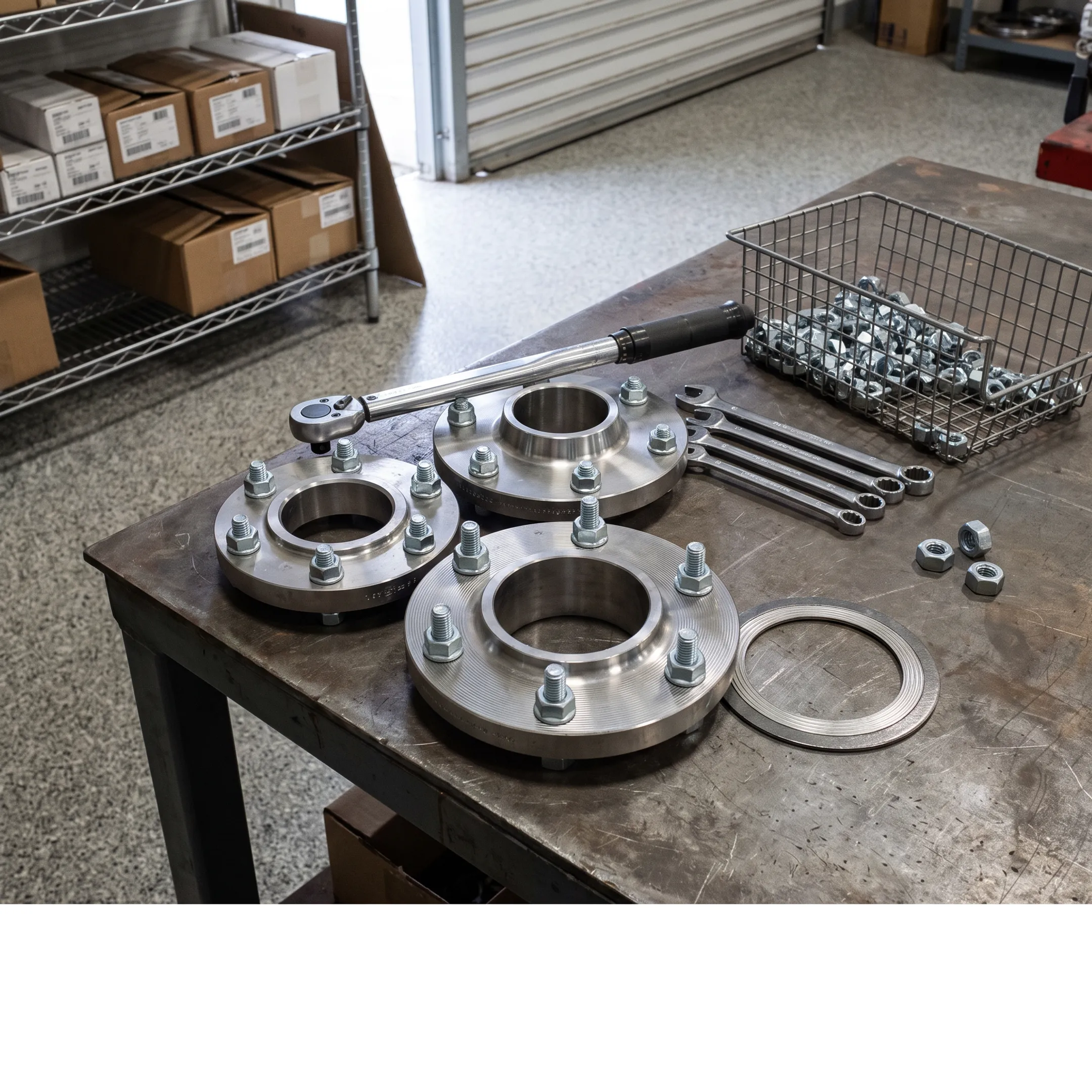 Industrial piping systems with socket weld flanges