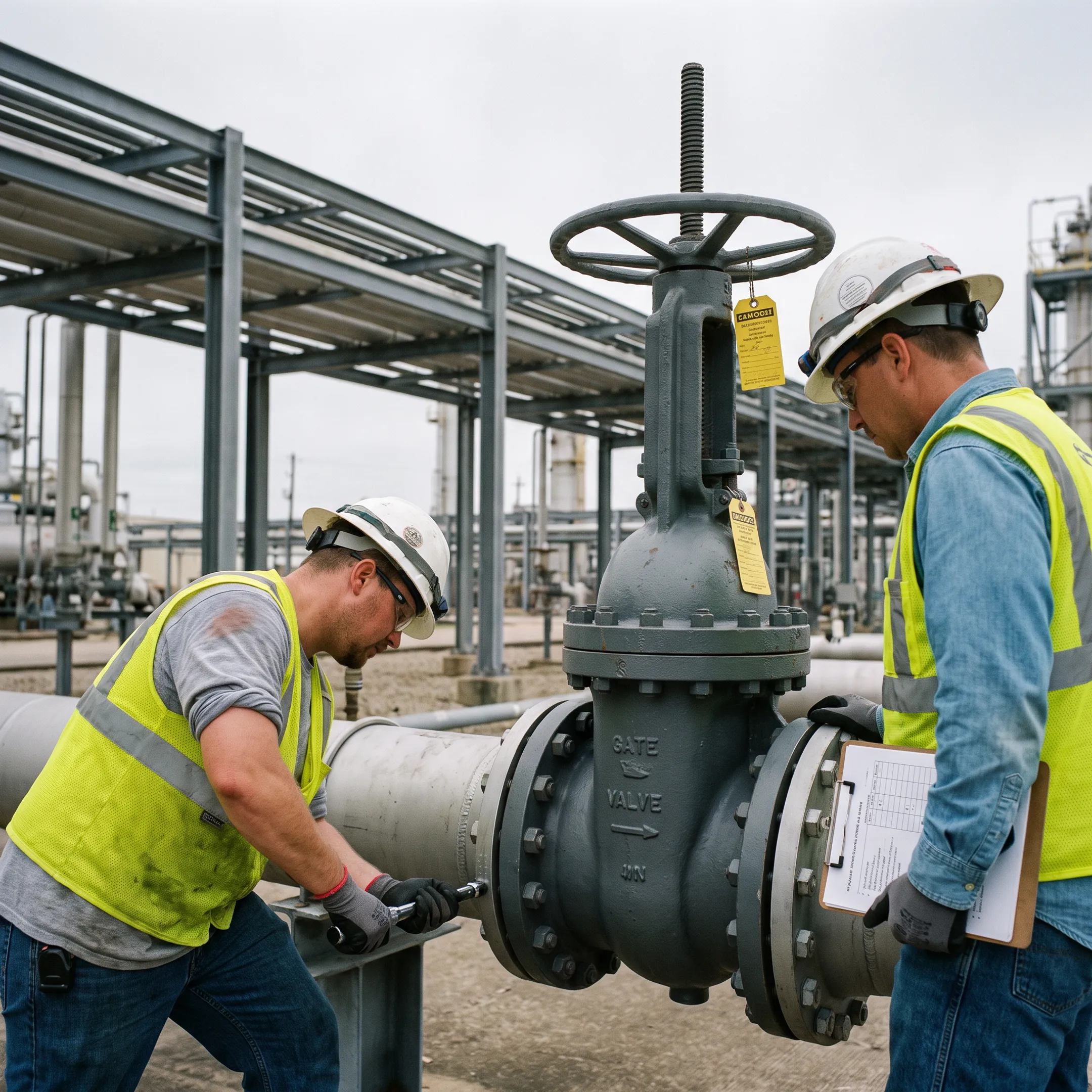 Gate valves in oil and gas piping