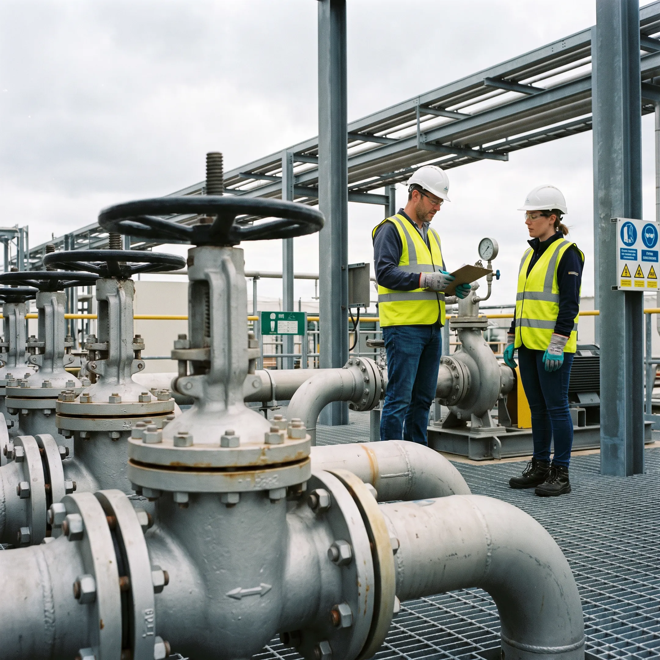 Gate valves in a petrochemical facility