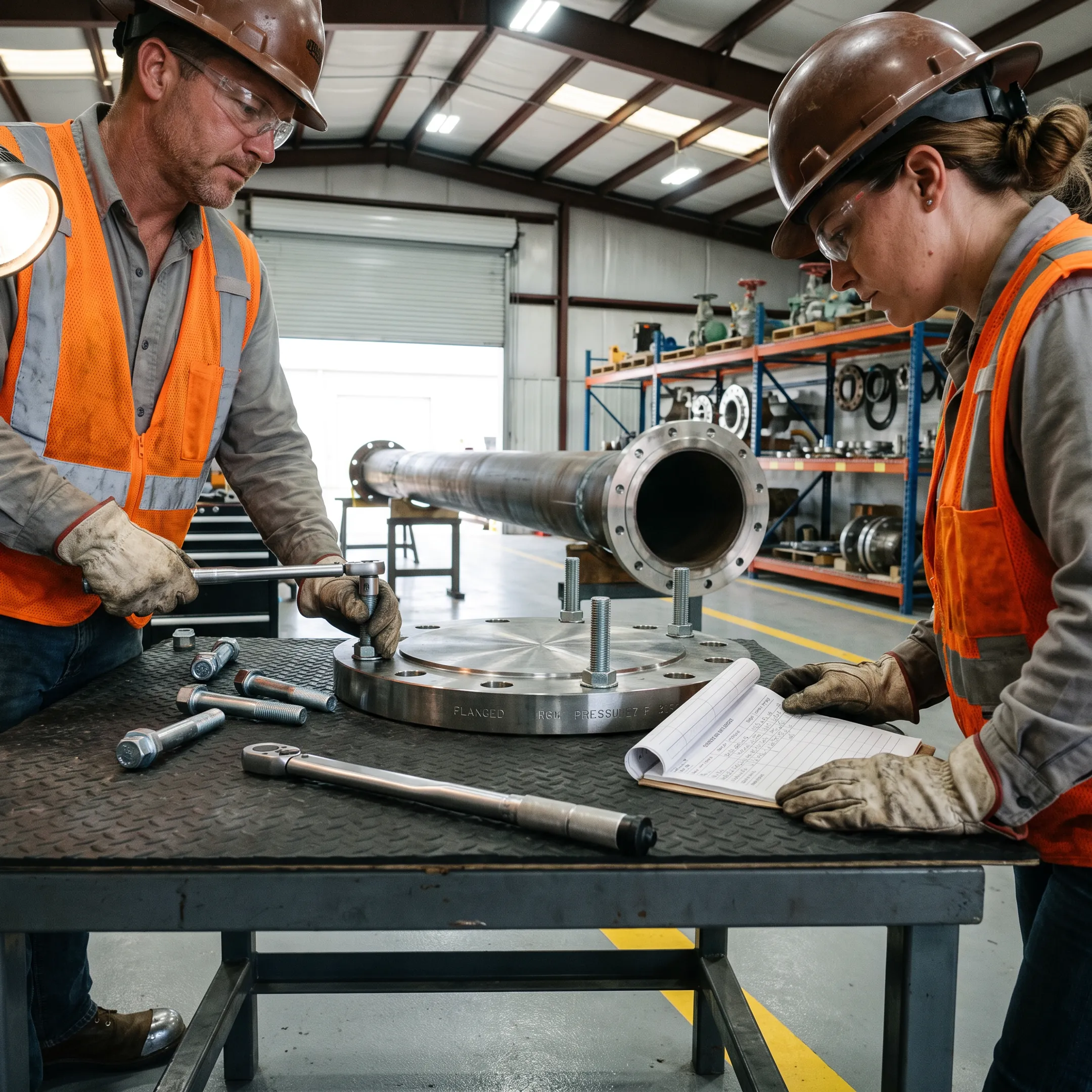 Testing and inspection flange application
