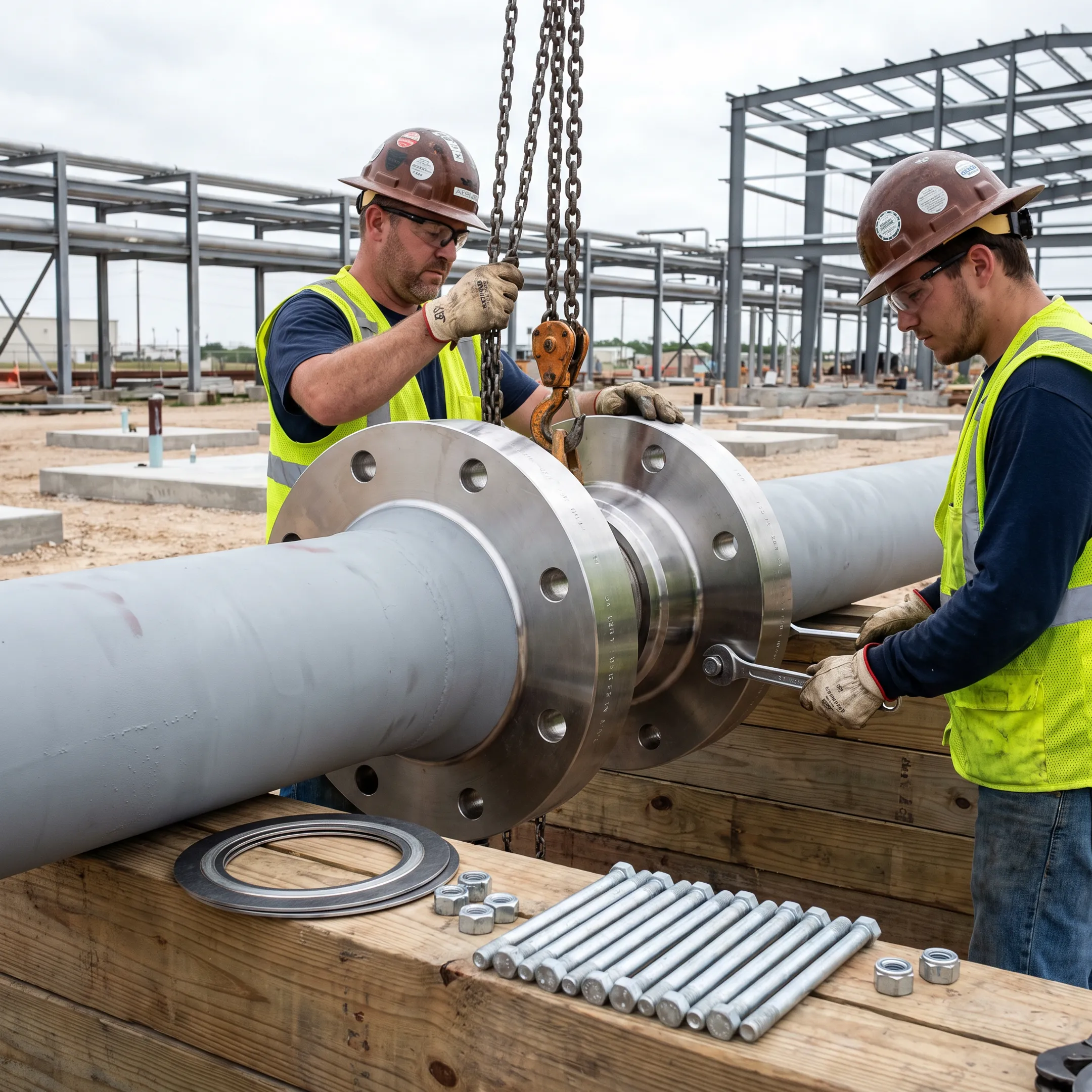 Industrial construction flange application