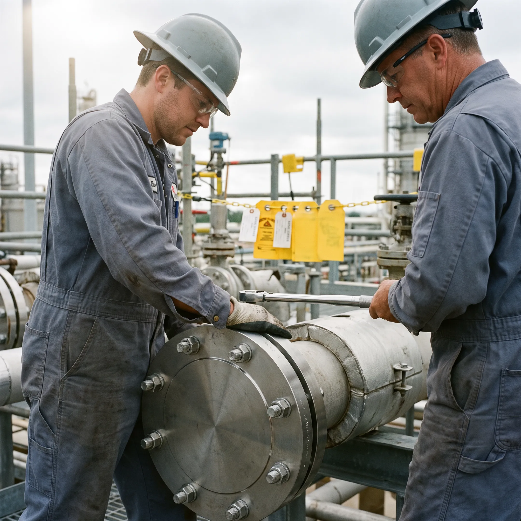 Petrochemical project flange installation