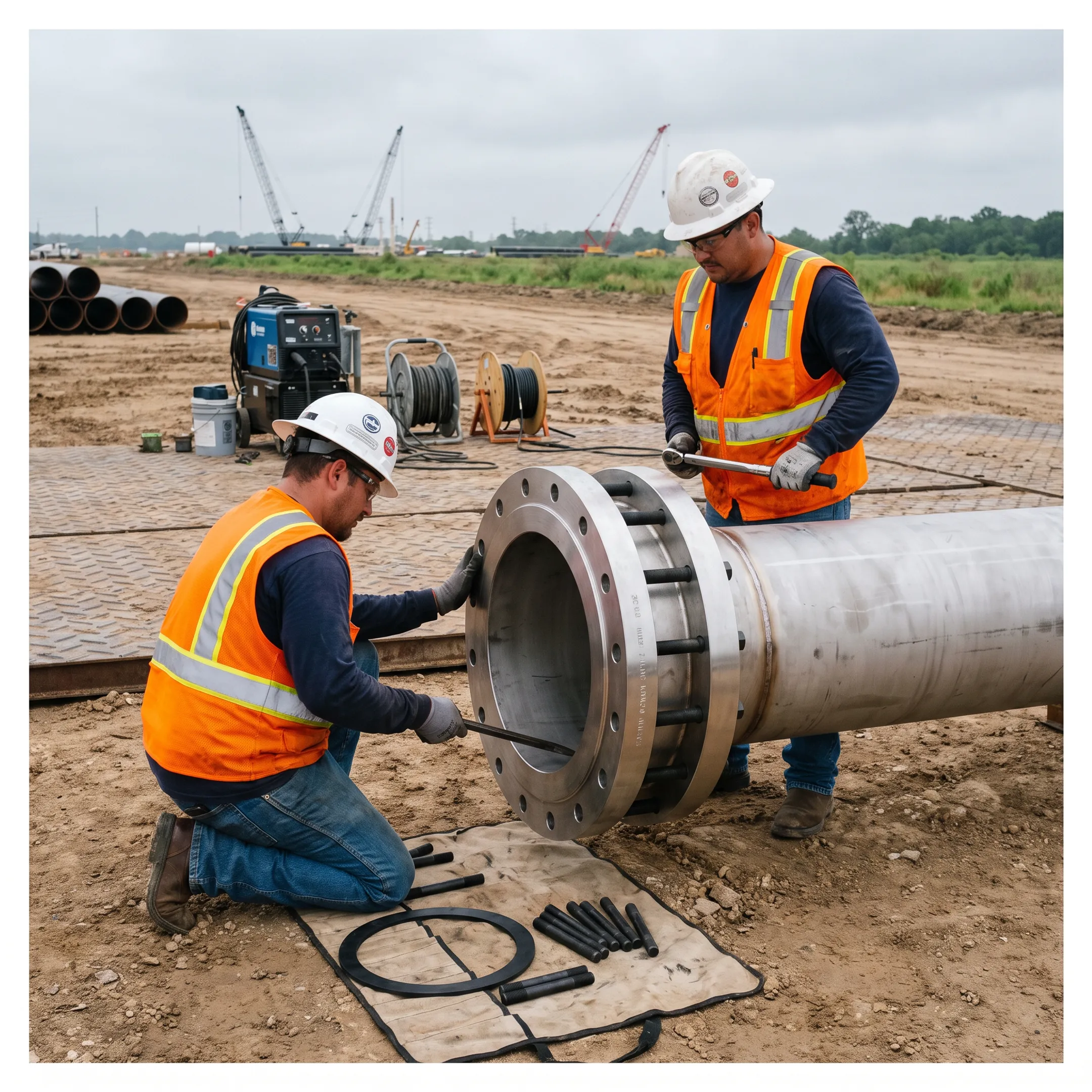 Pipeline applications using stainless steel slip-on tube flanges