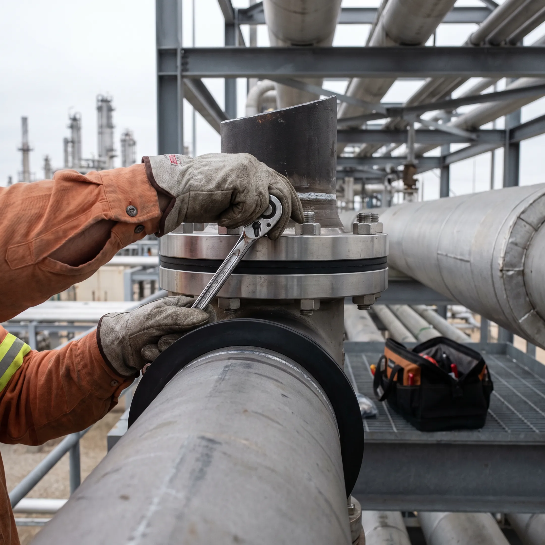 Oil and gas flange gasket application