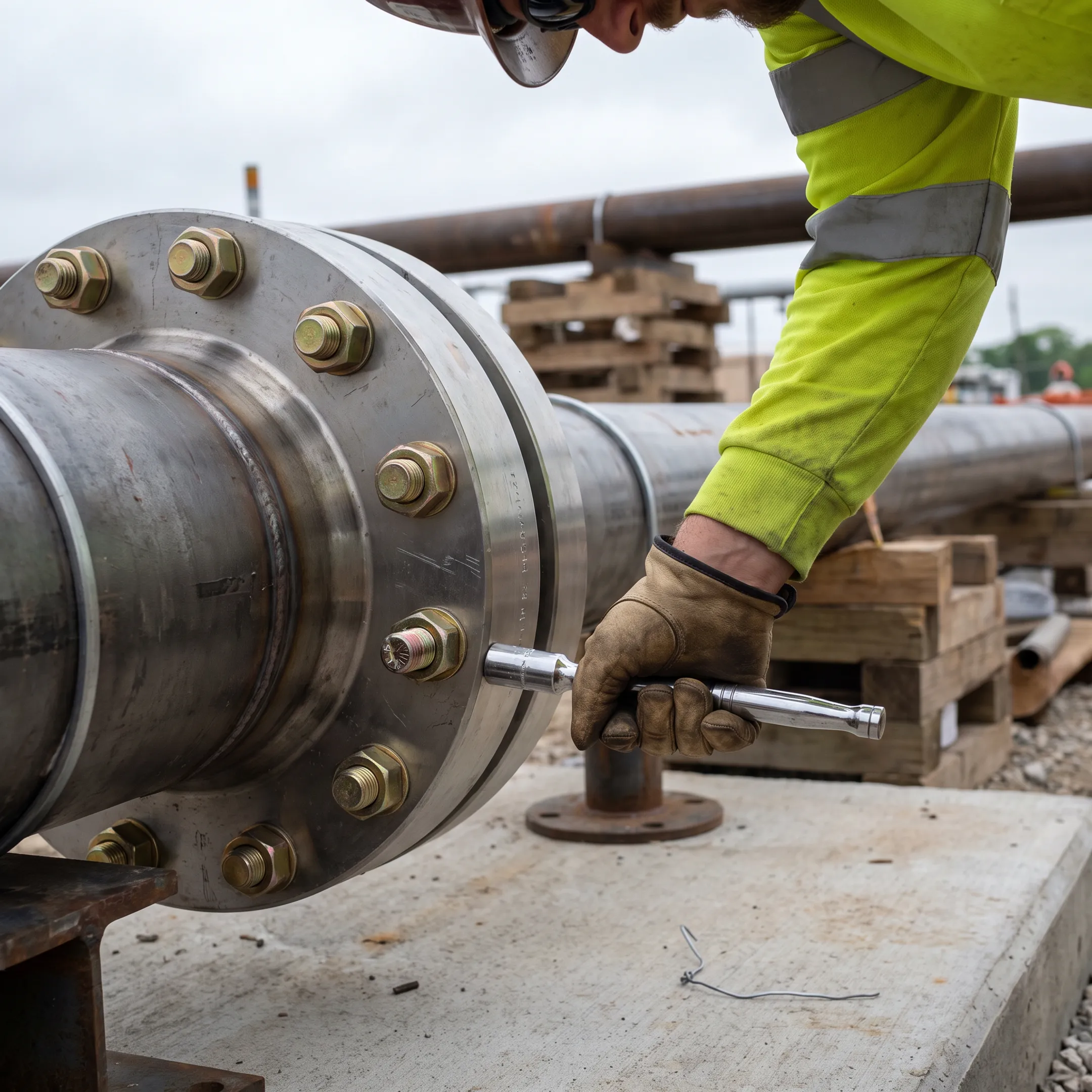 Pipeline construction fasteners