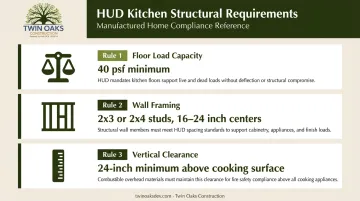 Three HUD structural rules governing mobile home kitchen remodel constraints