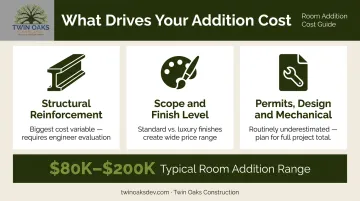 Three key cost factors driving partial second story addition budget increases