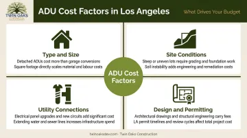 Los Angeles ADU construction cost drivers breakdown with four key contributing factors