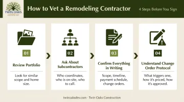 4-step contractor vetting process for whole house remodel projects infographic