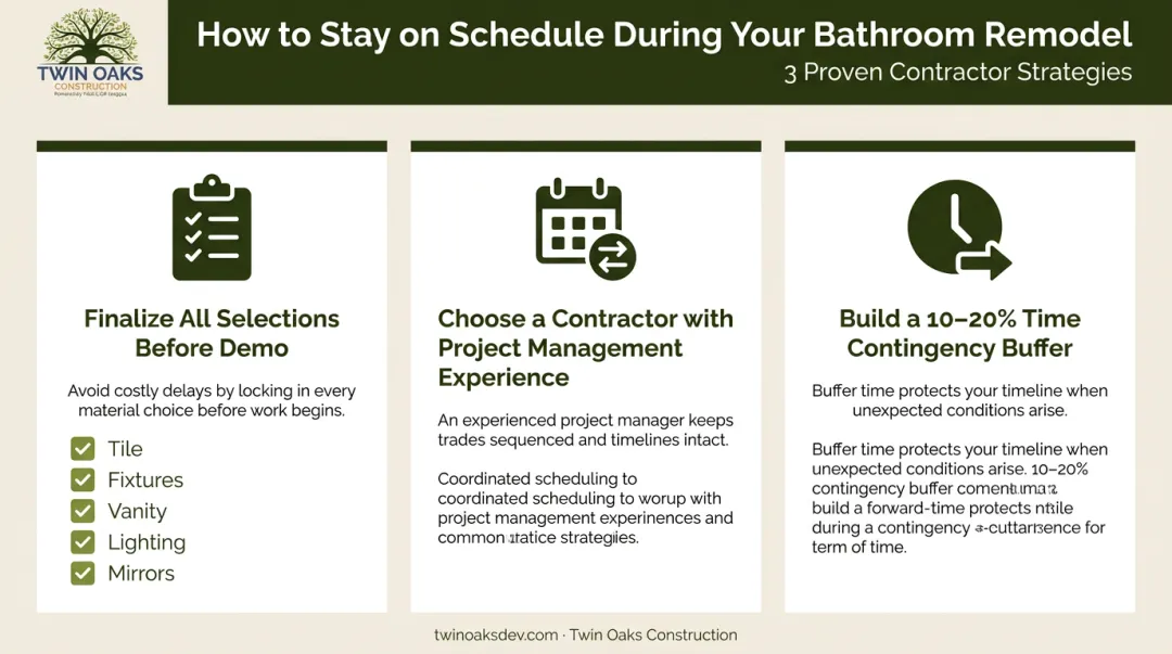 Three key strategies to keep bathroom remodel on schedule and avoid delays