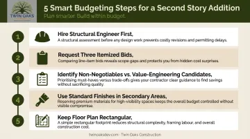 Five-step smart budgeting checklist for second story addition planning process