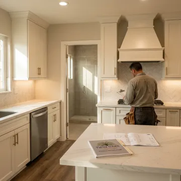 Remodeled kitchen and bathroom interior