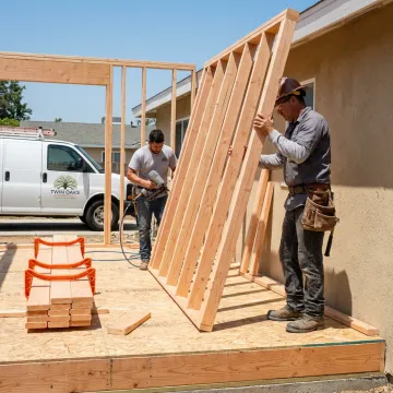 Los Angeles home room addition under construction