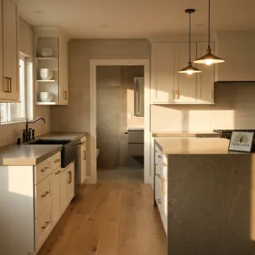 Beautiful remodeled kitchen and bathroom interior