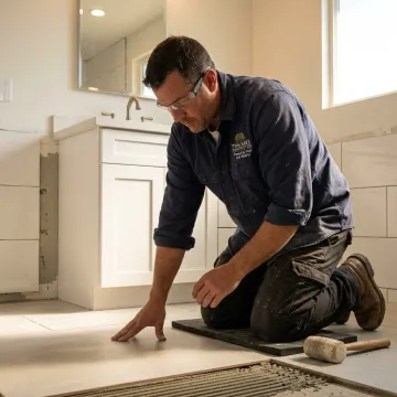 Modern bathroom remodel by professional contractor